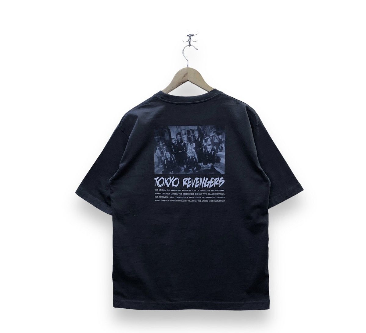 image of Tokyo Revengers X Gu Oversize Design Anime Tee in Grey, Men's (Size Small)
