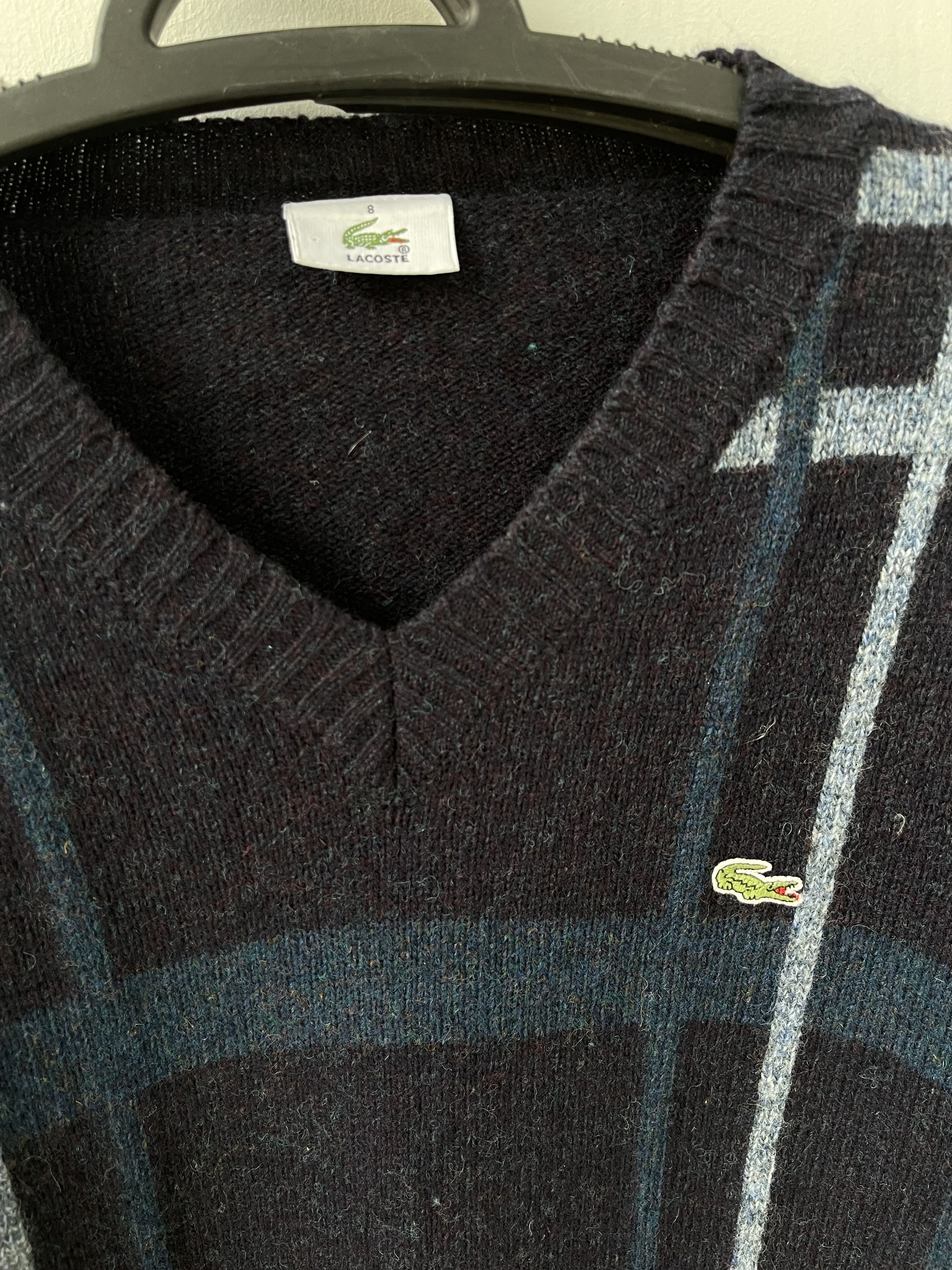 Lacoste 🔥plaid checkred Heavy sweater jumper wool xxl Size US XXL / EU 58 / 5 - 4 Thumbnail