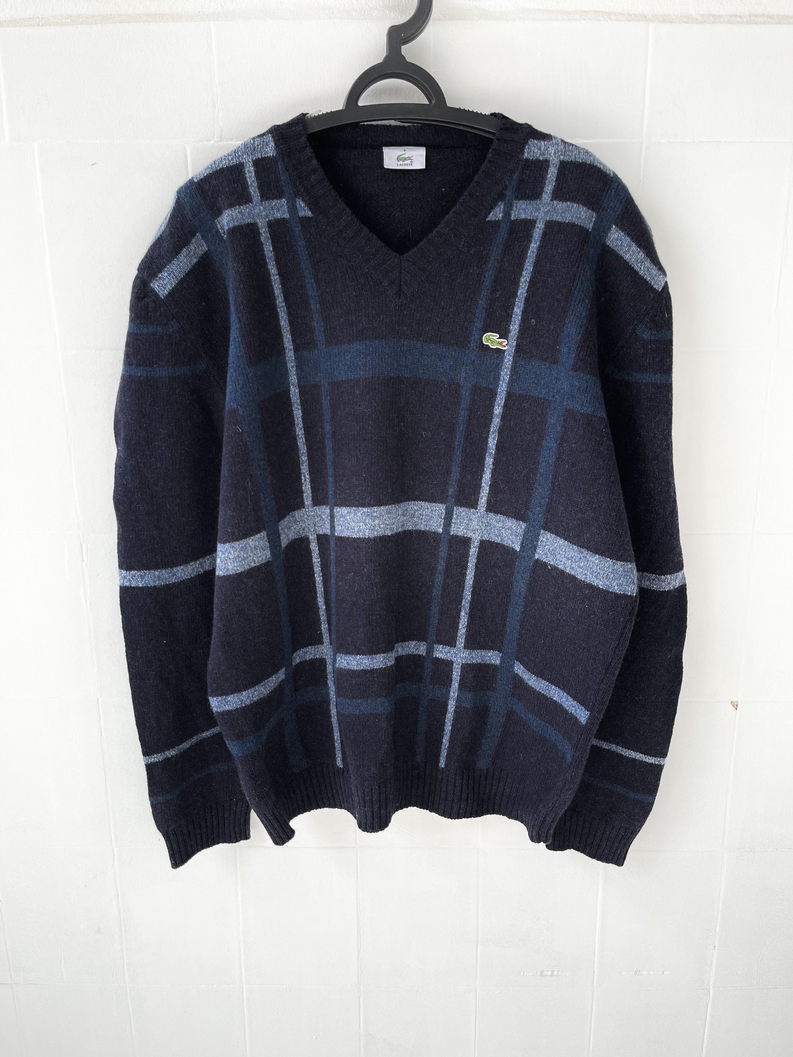 Lacoste 🔥plaid checkred Heavy sweater jumper wool xxl Size US XXL / EU 58 / 5 - 1 Thumbnail