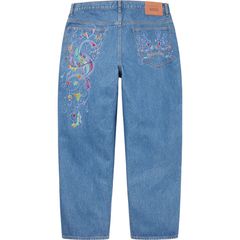 Supreme x Coogi Baggy Embroidered Loose-Fit Jeans - Black