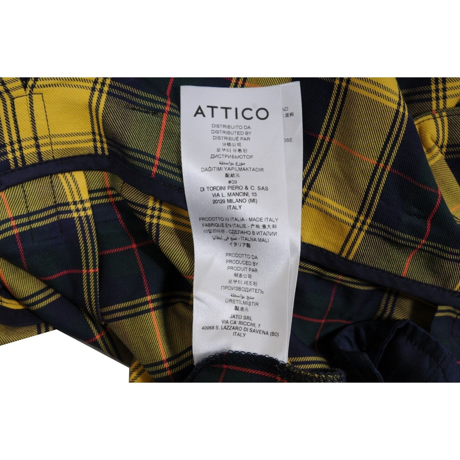 The Attico Yellow Plaid High Waist Pants Size 28" / US 6 / IT 42 - 14 Thumbnail
