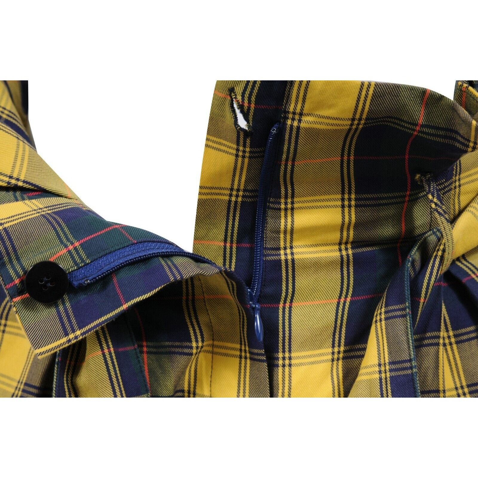 The Attico Yellow Plaid High Waist Pants Size 28" / US 6 / IT 42 - 12 Thumbnail