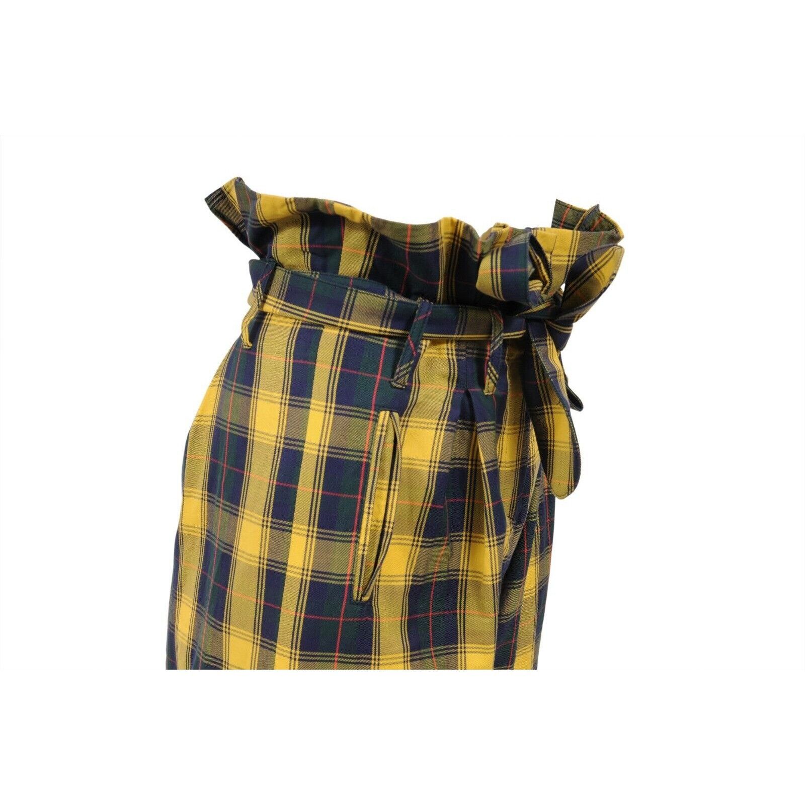 The Attico Yellow Plaid High Waist Pants Size 28" / US 6 / IT 42 - 6 Thumbnail