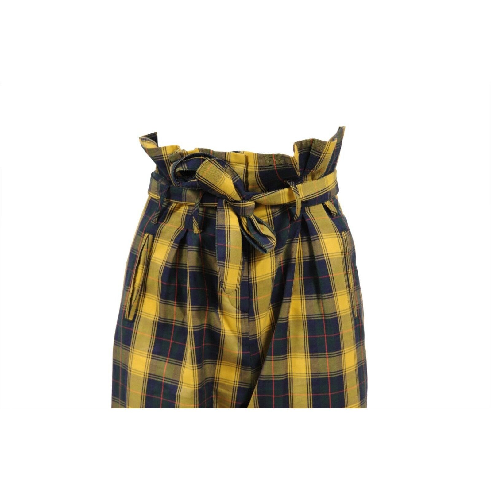The Attico Yellow Plaid High Waist Pants Size 28" / US 6 / IT 42 - 3 Thumbnail