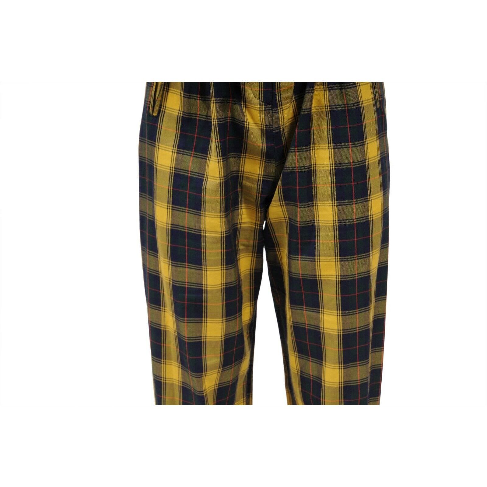 The Attico Yellow Plaid High Waist Pants Size 28" / US 6 / IT 42 - 4 Thumbnail