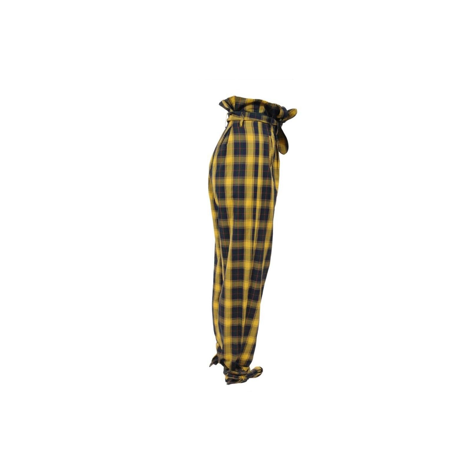 The Attico Yellow Plaid High Waist Pants Size 28" / US 6 / IT 42 - 8 Thumbnail