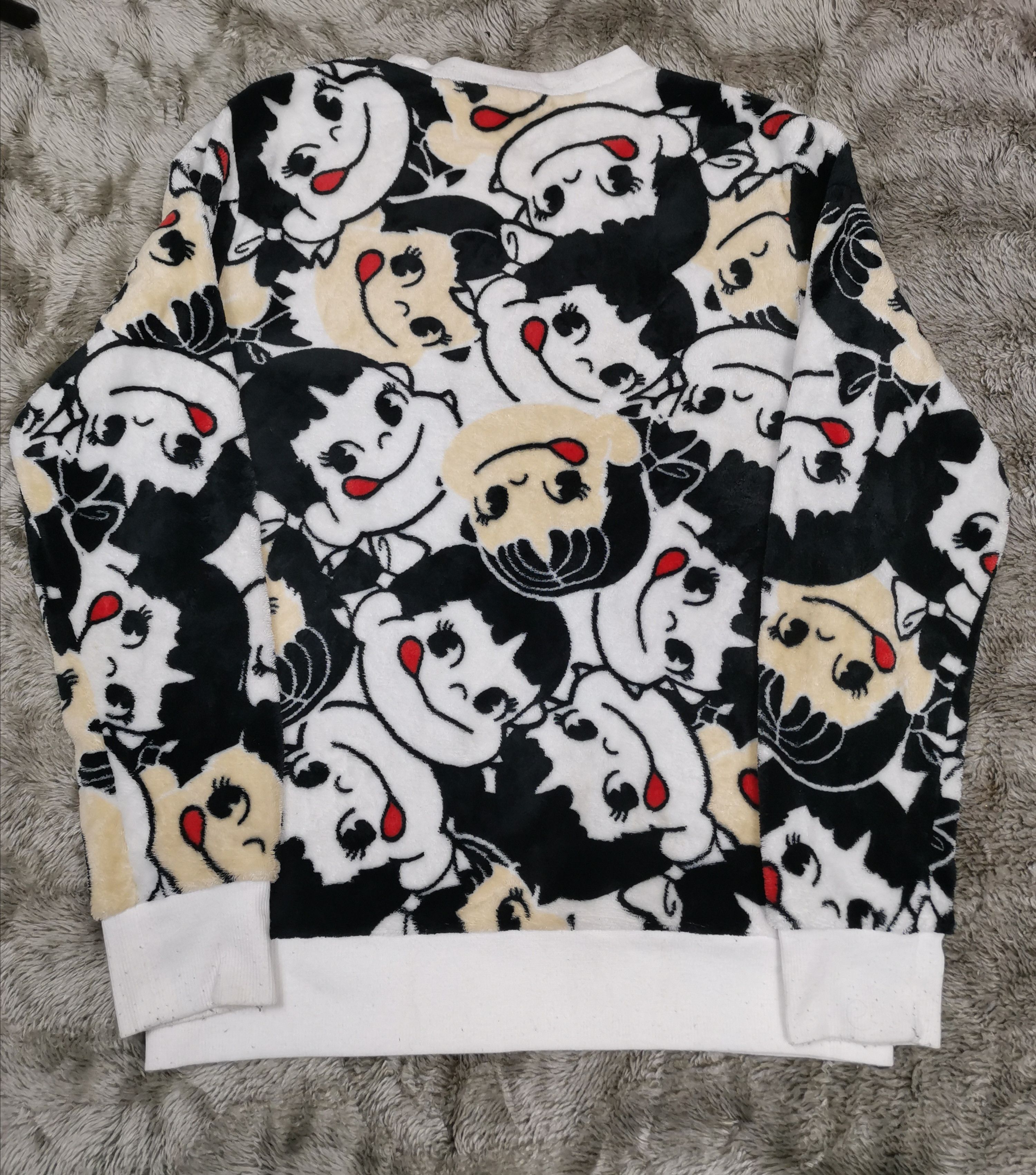 Japanese Brand Vintage Peko Fullprint Fleece Sweatshirt Size US M / EU 48-50 / 2 - 2 Thumbnail