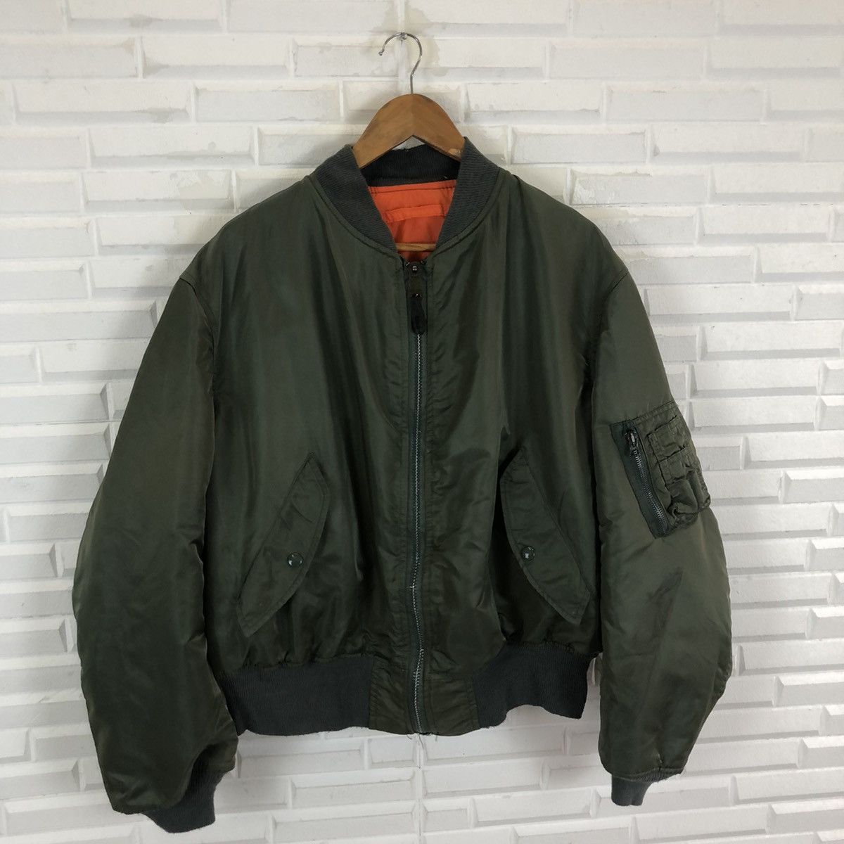 Alpha Industries × Vintage ALPHA INDUSTRIES BOMBER FLIGHT JACKET Size US XL / EU 56 / 4 - 4 Thumbnail