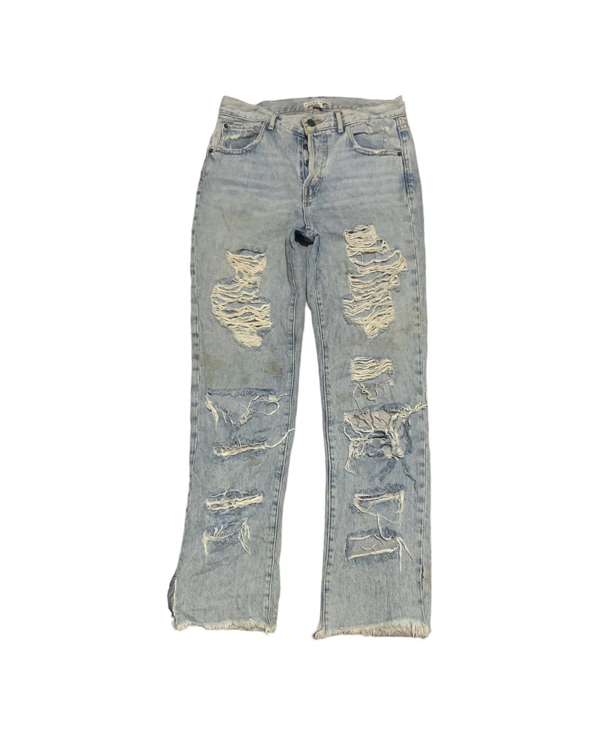 If Six Was Nine Vintage Alice + Olivia Distressed Punk Jeans Made In Usa Size US 28 / EU 44 - 1 Thumbnail
