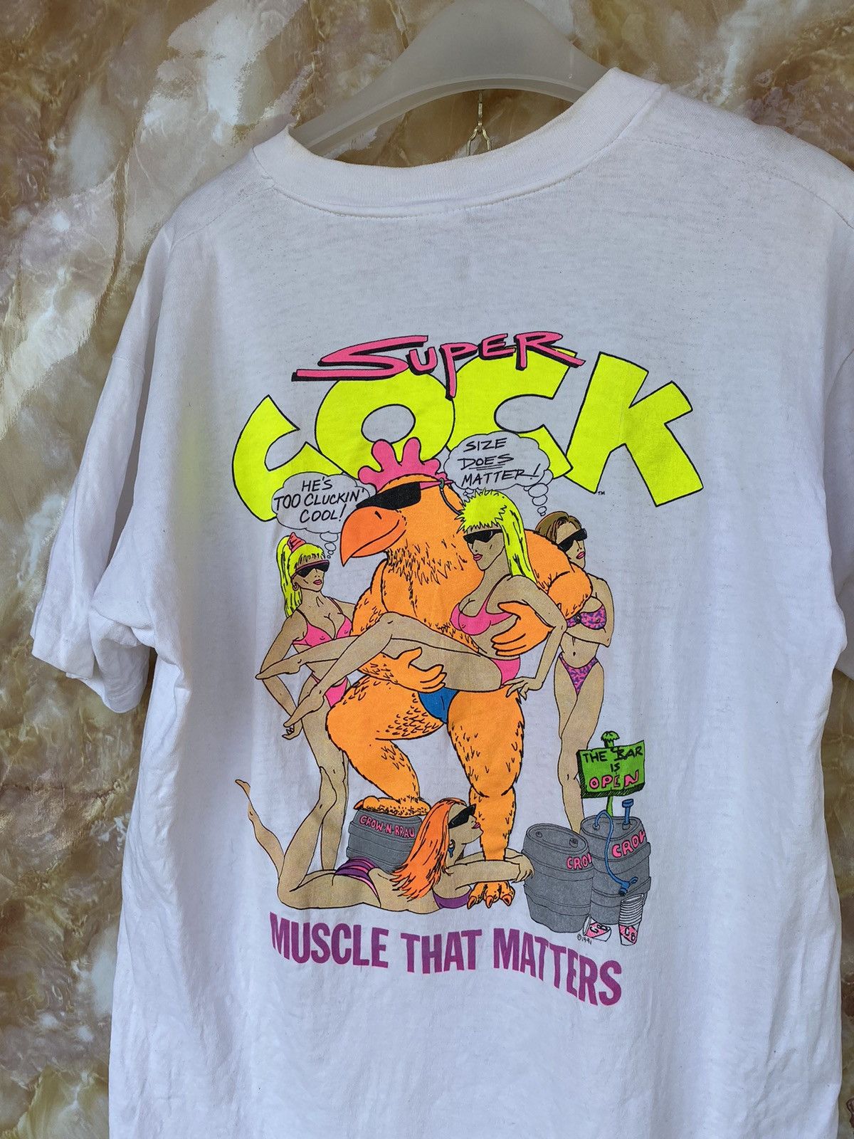 Other 1991 Super Cock vintage sex porno print muscle t-shirt tee Size US L / EU 52-54 / 3 - 16 Thumbnail