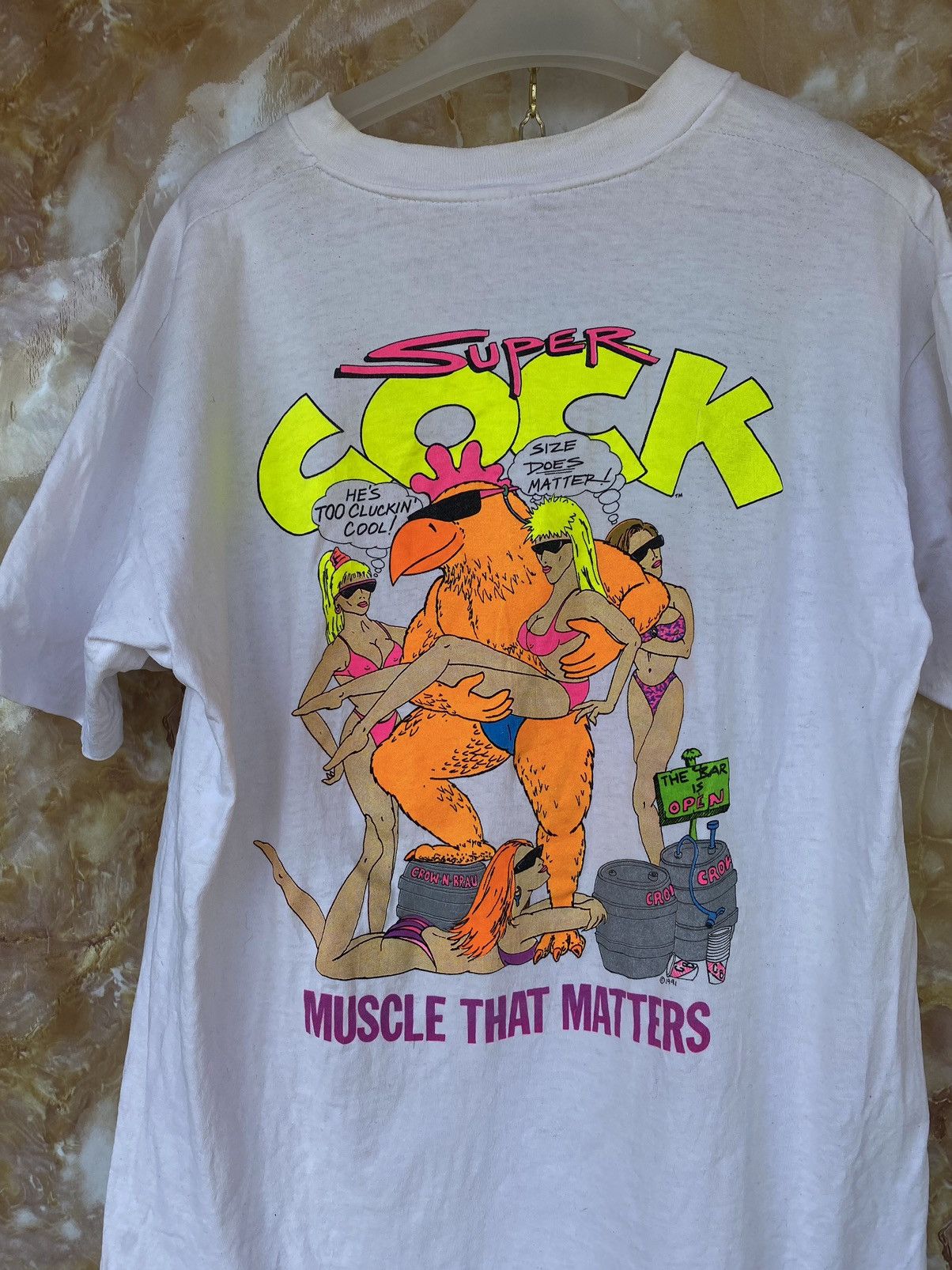 Other 1991 Super Cock vintage sex porno print muscle t-shirt tee Size US L / EU 52-54 / 3 - 1 Thumbnail
