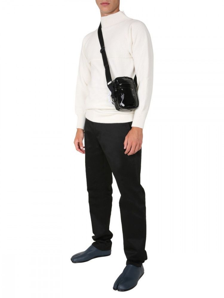 Maison Margiela Margiela Mock Neck Panelled Sweater -- White Wool Size US L / EU 52-54 / 3 - 13 Thumbnail