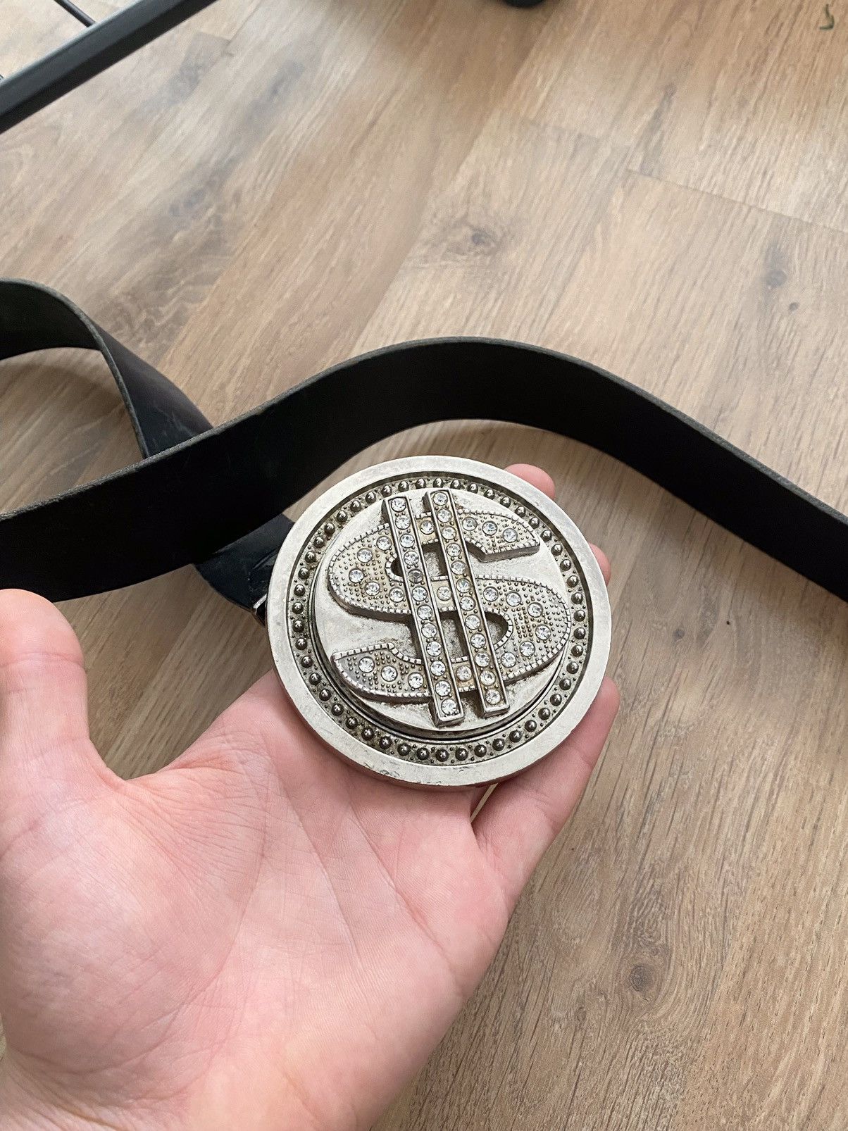 Vintage 90s Drip Rap Dollar Leather Belt y2k Size ONE SIZE - 3 Thumbnail