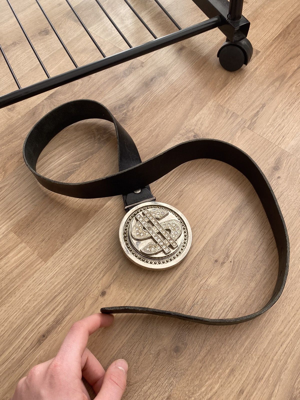 Vintage 90s Drip Rap Dollar Leather Belt y2k Size ONE SIZE - 8 Thumbnail