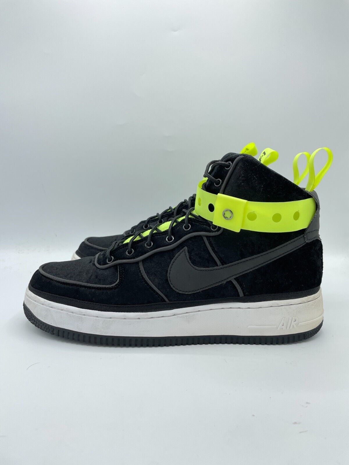 Nike MAGIC STICK x Nike Air Force 1 Velour Black VIP Yellow Volt Size US 9 / EU 42 - 2 Thumbnail