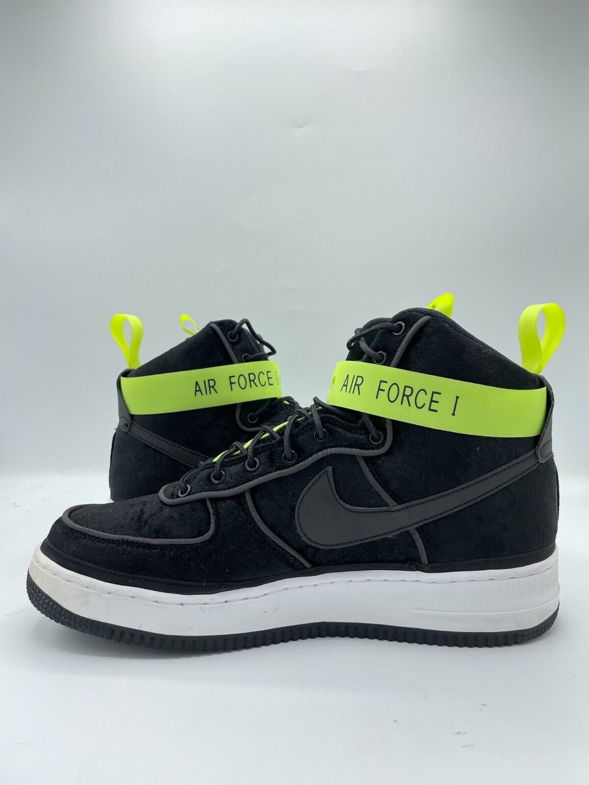 Nike MAGIC STICK x Nike Air Force 1 Velour Black VIP Yellow Volt Size US 9 / EU 42 - 6 Thumbnail