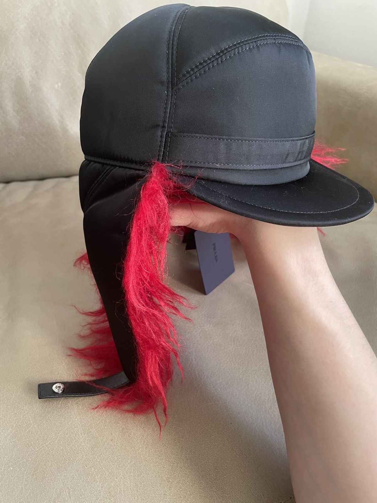 Prada Prada Faux Fur Hat/Trapper Size ONE SIZE - 7 Thumbnail