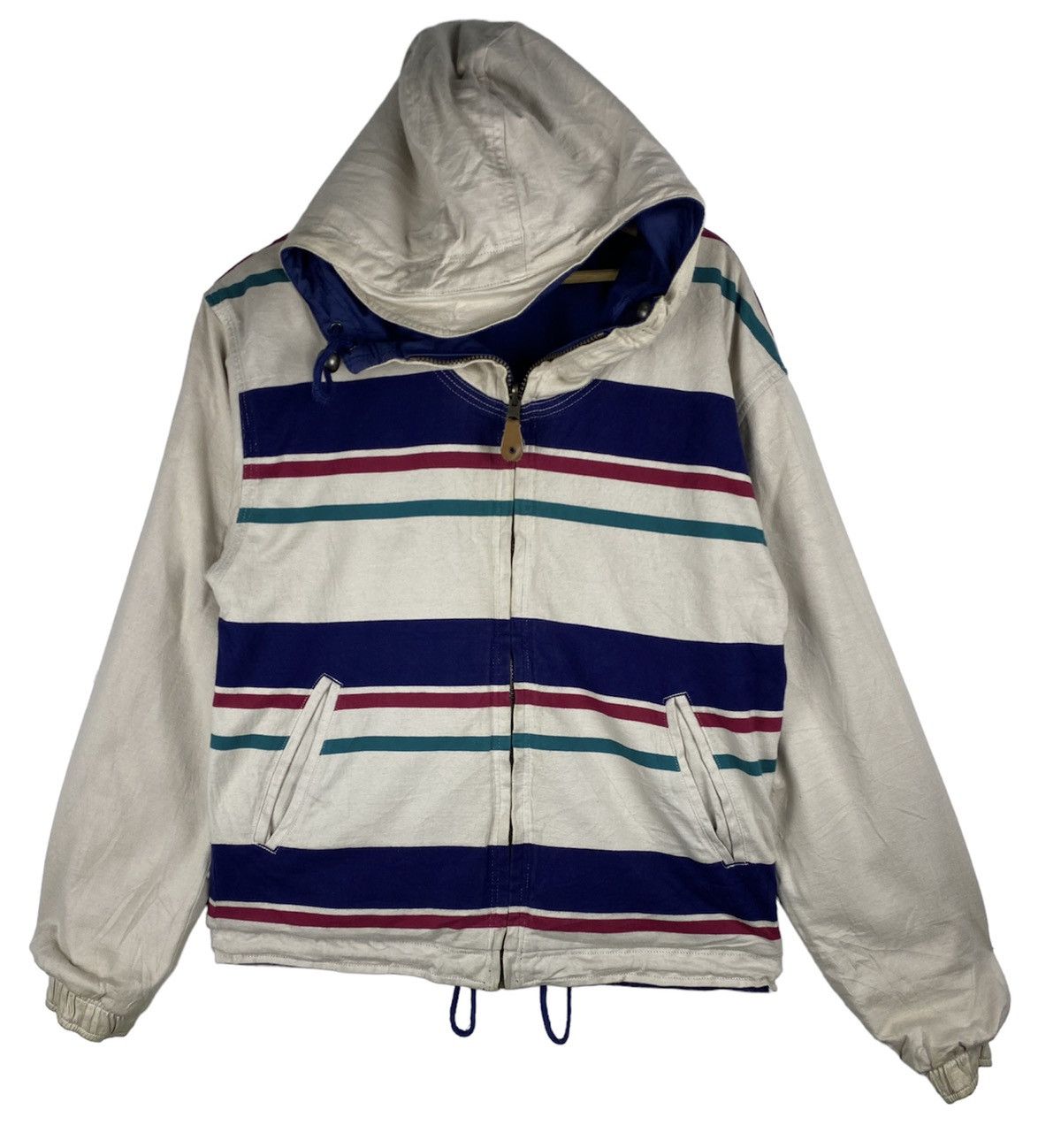 L.L. Bean Vintage L.L Beans Riversable Hoodie Stripes Jacket Size US S / EU 44-46 / 1 - 2 Thumbnail