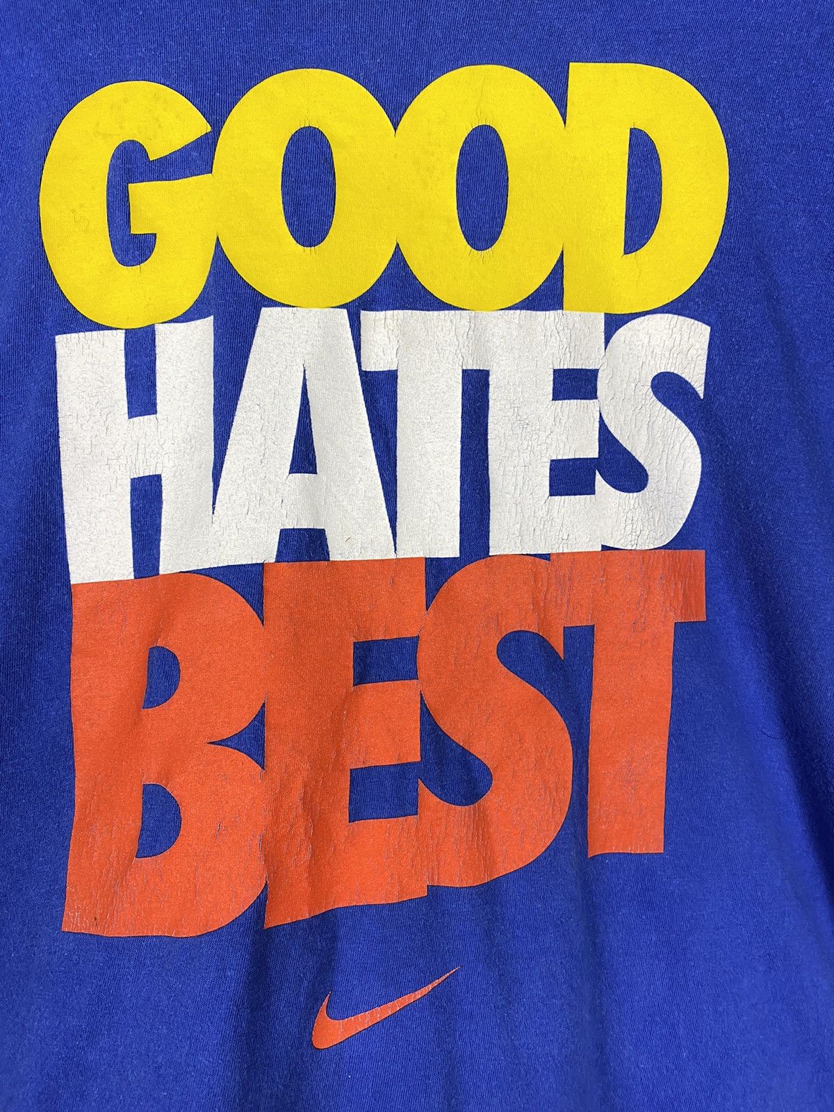 Japanese Brand OFFER 🔥 Nike Spellout Good Hates Best Tee T Shirt Size US L / EU 52-54 / 3 - 2 Thumbnail
