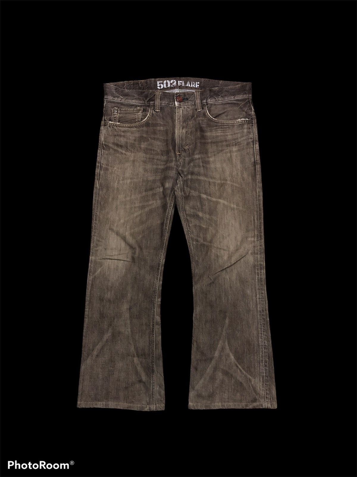 image of Flare Edwin 503 Washed Brown Denim, Men's (Size 36)