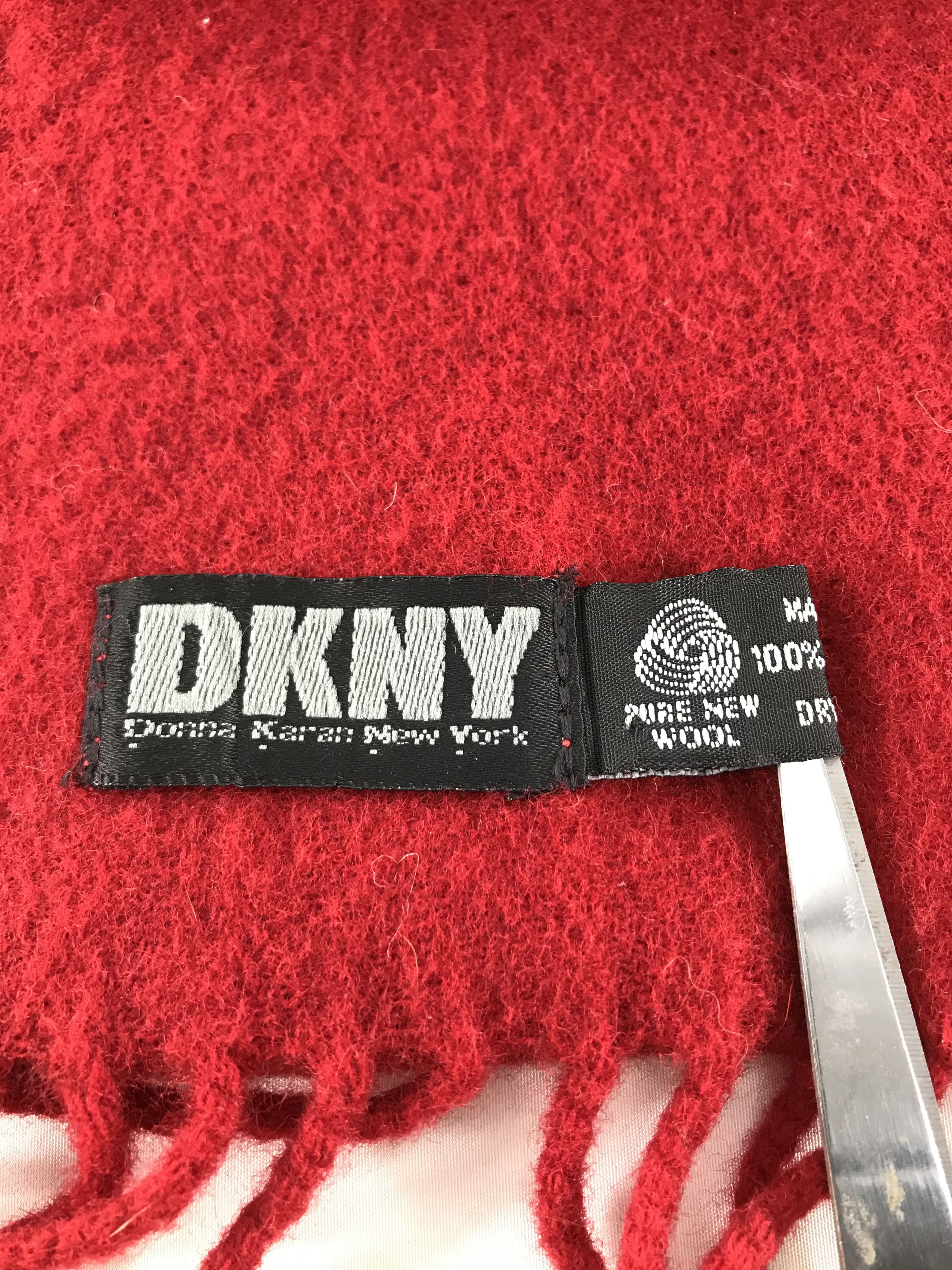 DKNY DKNY Red Wool Scarf Muffler V290 Size ONE SIZE - 5 Thumbnail
