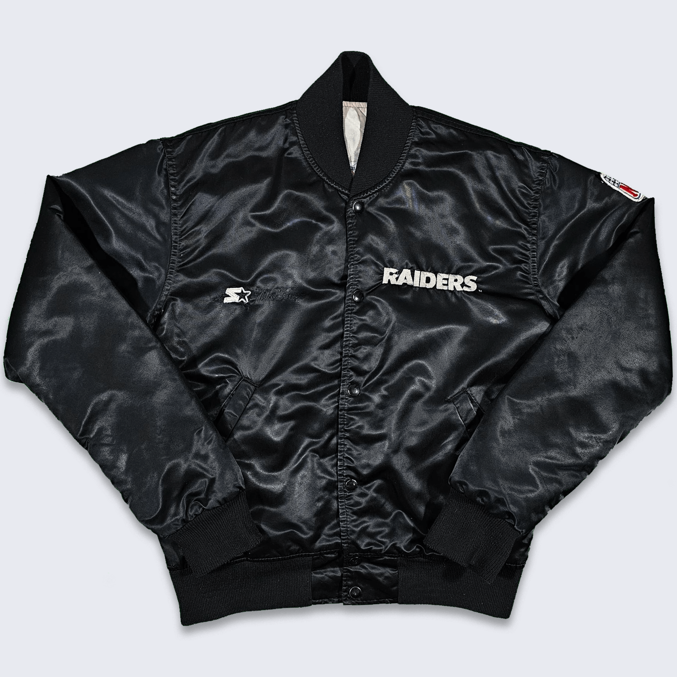 NFL × Starter × Vintage Los Angeles Raiders Vintage Starter Satin Bomber Jacket Size US M / EU 48-50 / 2 - 2 Thumbnail