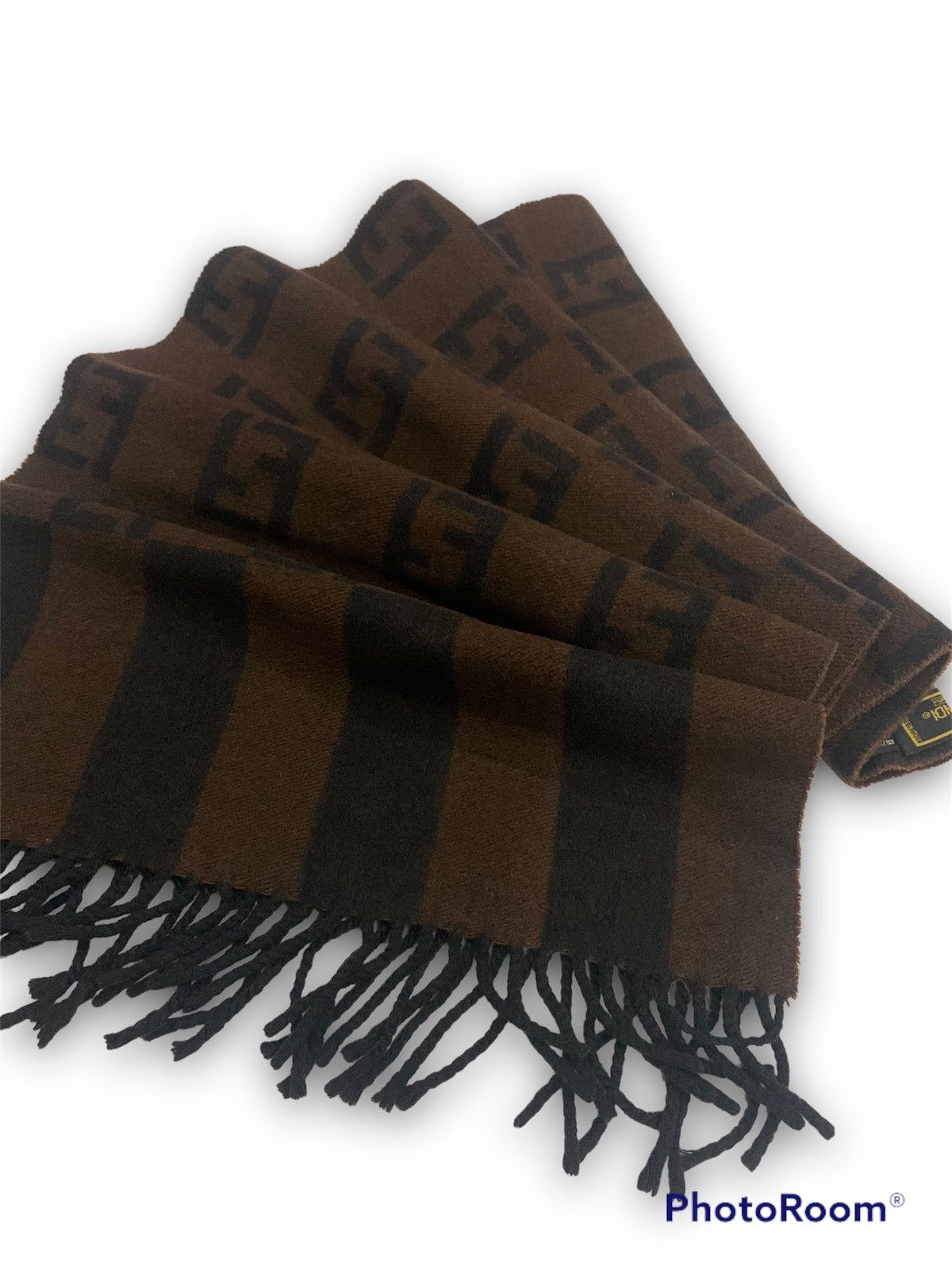 Fendi Fendi Muffler Zucca Pattern Lana Wool Made in Italy Size ONE SIZE - 2 Thumbnail