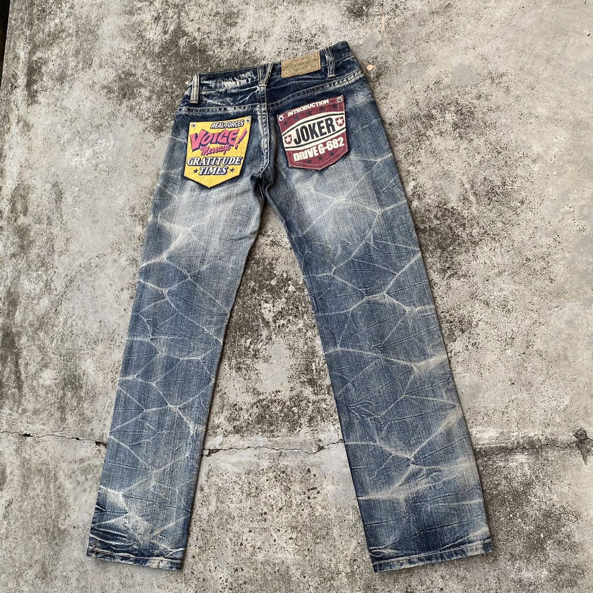 If Six Was Nine Vintage Japan Patchwork Honeycomb Punk Denim Jean Size US 30 / EU 46 - 6 Thumbnail