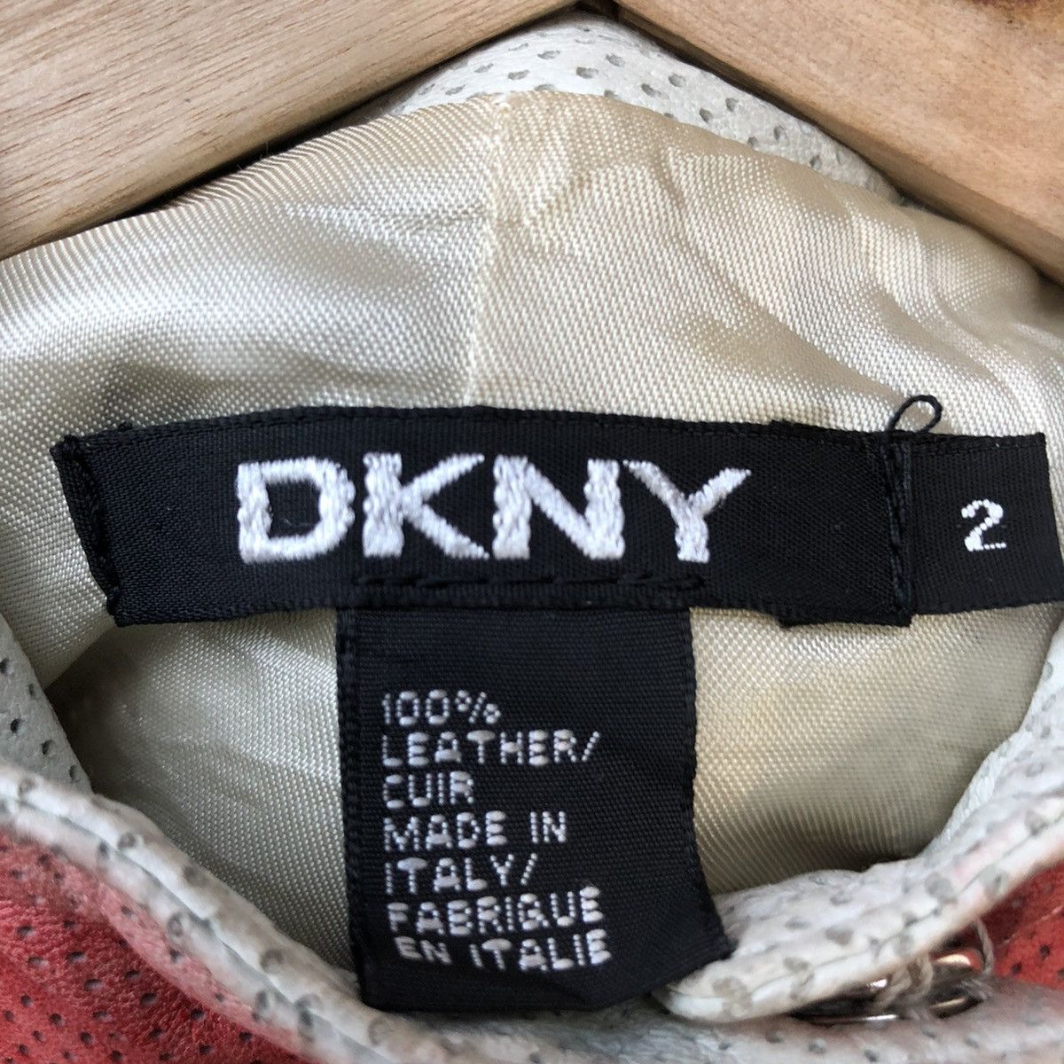 DKNY 🔥DKNY BY DONNA KARAN LEATHER JACKET Size M / US 6-8 / IT 42-44 - 3 Thumbnail