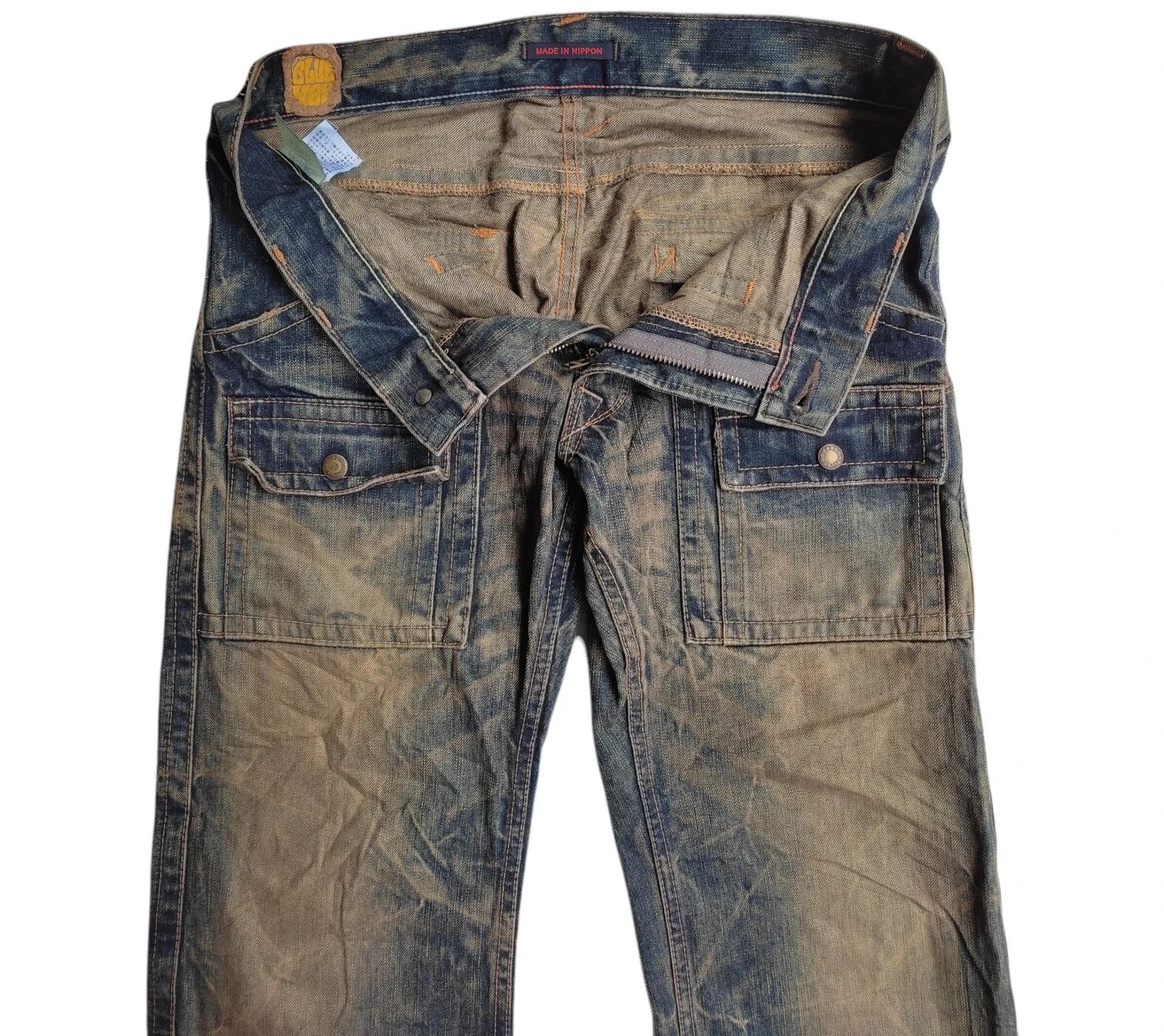 Japanese Brand 👑Jp Blue way 6 pocket acid wash denim pants👑 Size US 31 - 5 Thumbnail