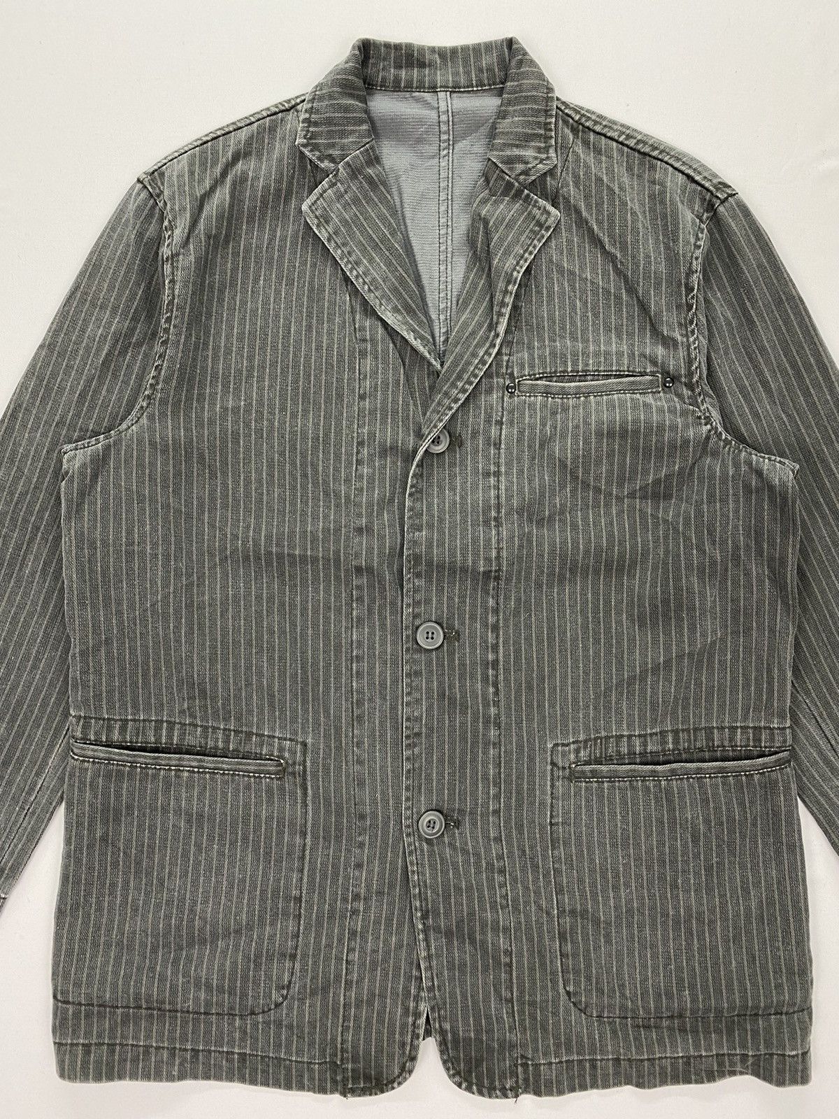 Japanese Brand Open Dich Union Made Stripes Chore Jacket Size US M / EU 48-50 / 2 - 3 Thumbnail