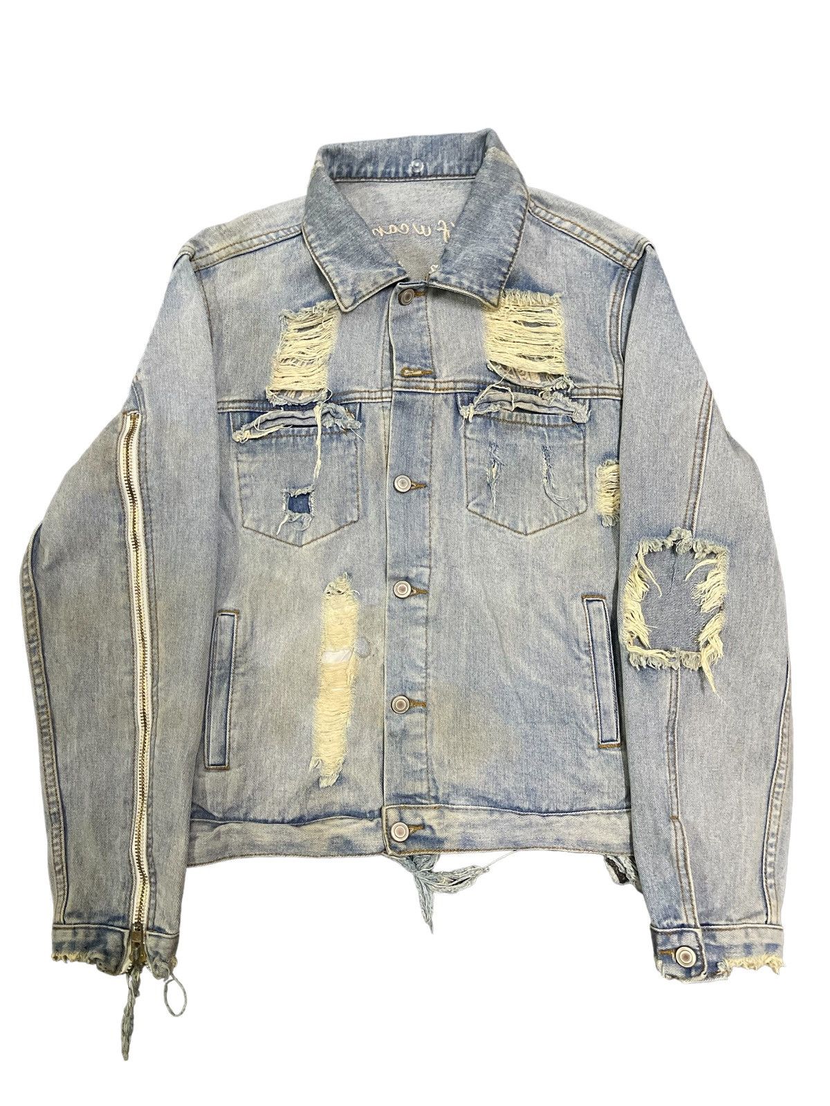 Vintage Japanese Bondage Style Distressed Denim Jacket