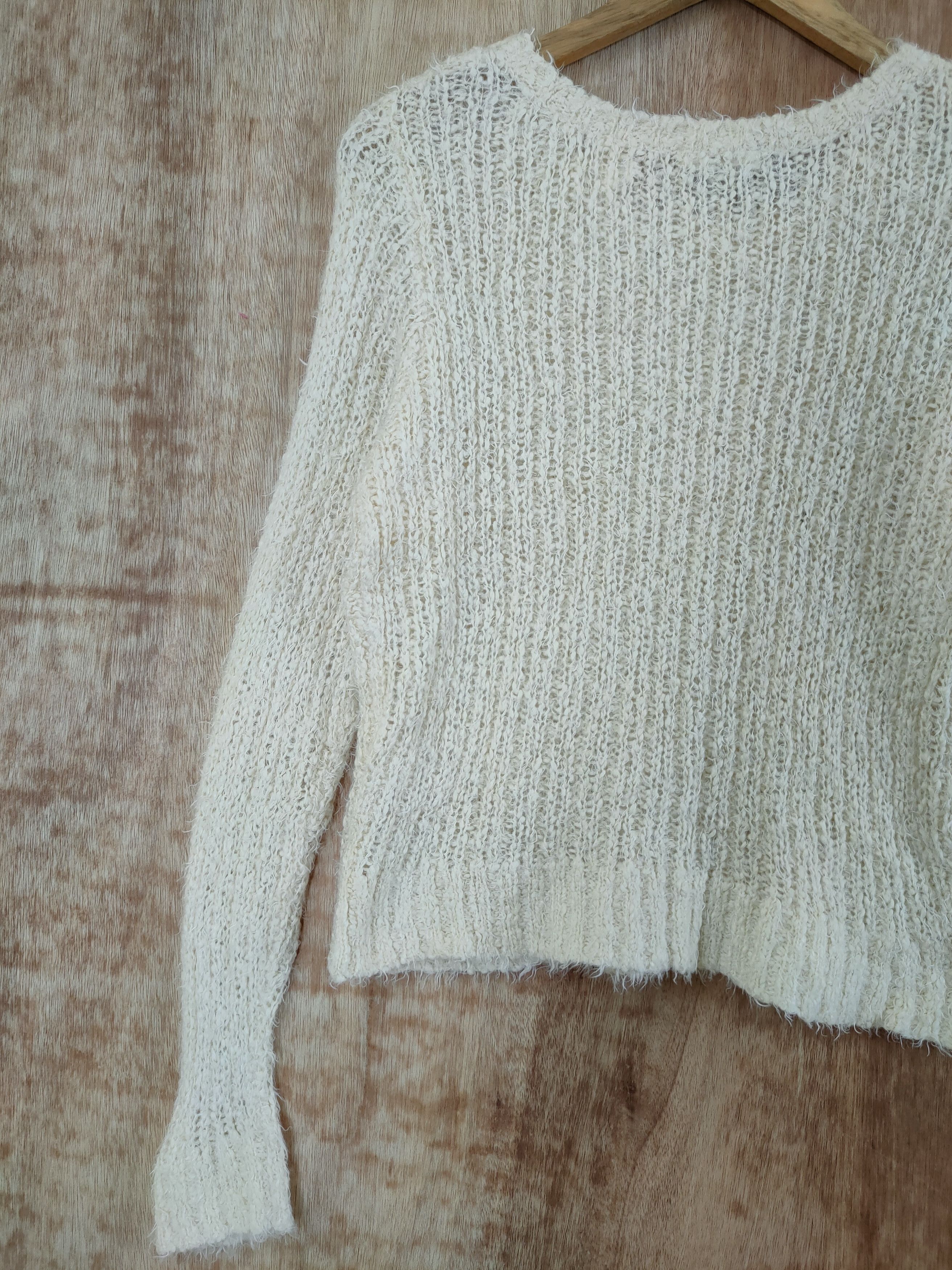Homespun Knitwear × Japanese Brand Vis mohair japan cream crop top knitwear #46-539 Size M / US 6-8 / IT 42-44 - 9 Thumbnail