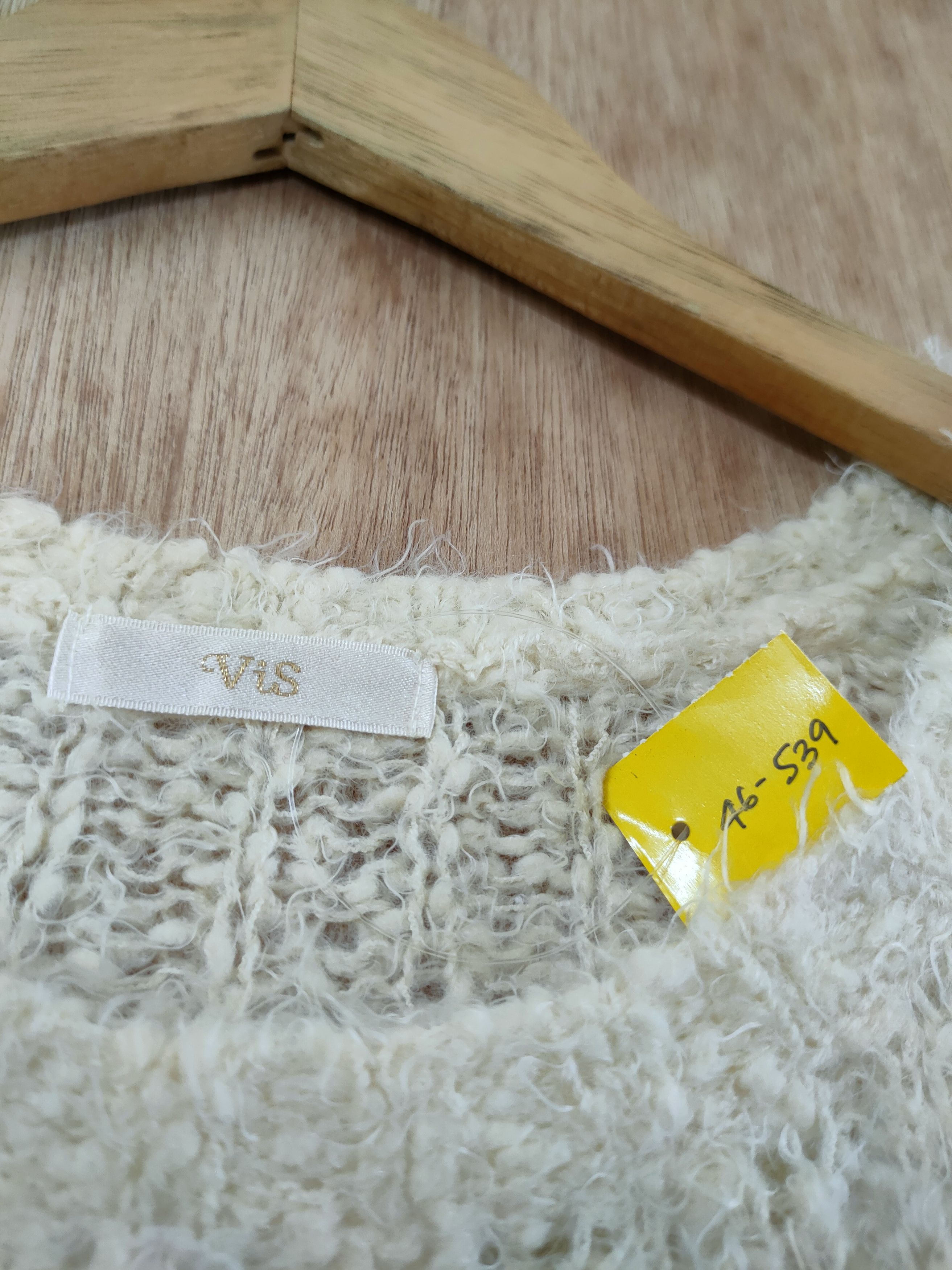 Homespun Knitwear × Japanese Brand Vis mohair japan cream crop top knitwear #46-539 Size M / US 6-8 / IT 42-44 - 4 Thumbnail