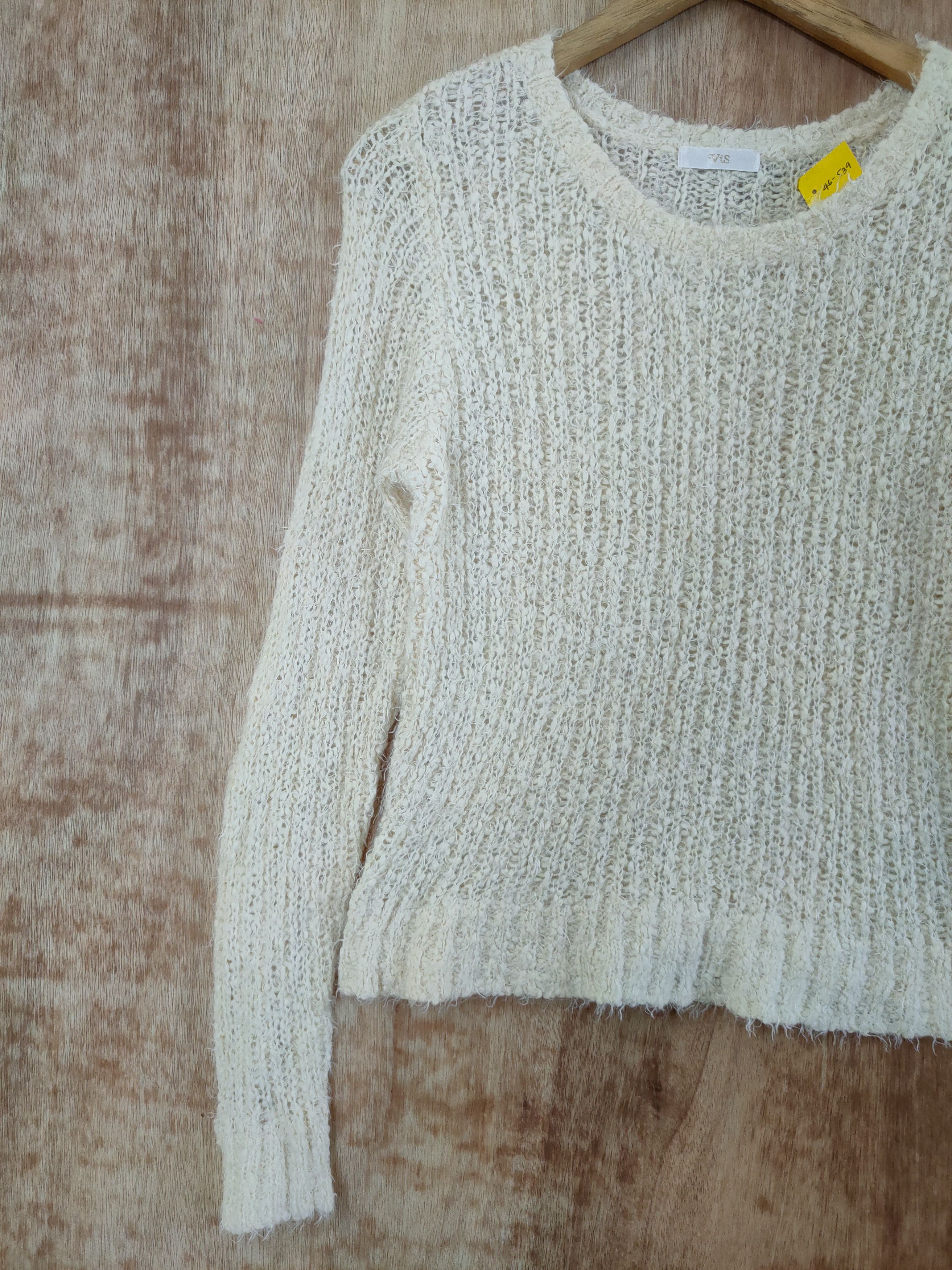 Homespun Knitwear × Japanese Brand Vis mohair japan cream crop top knitwear #46-539 Size M / US 6-8 / IT 42-44 - 2 Thumbnail