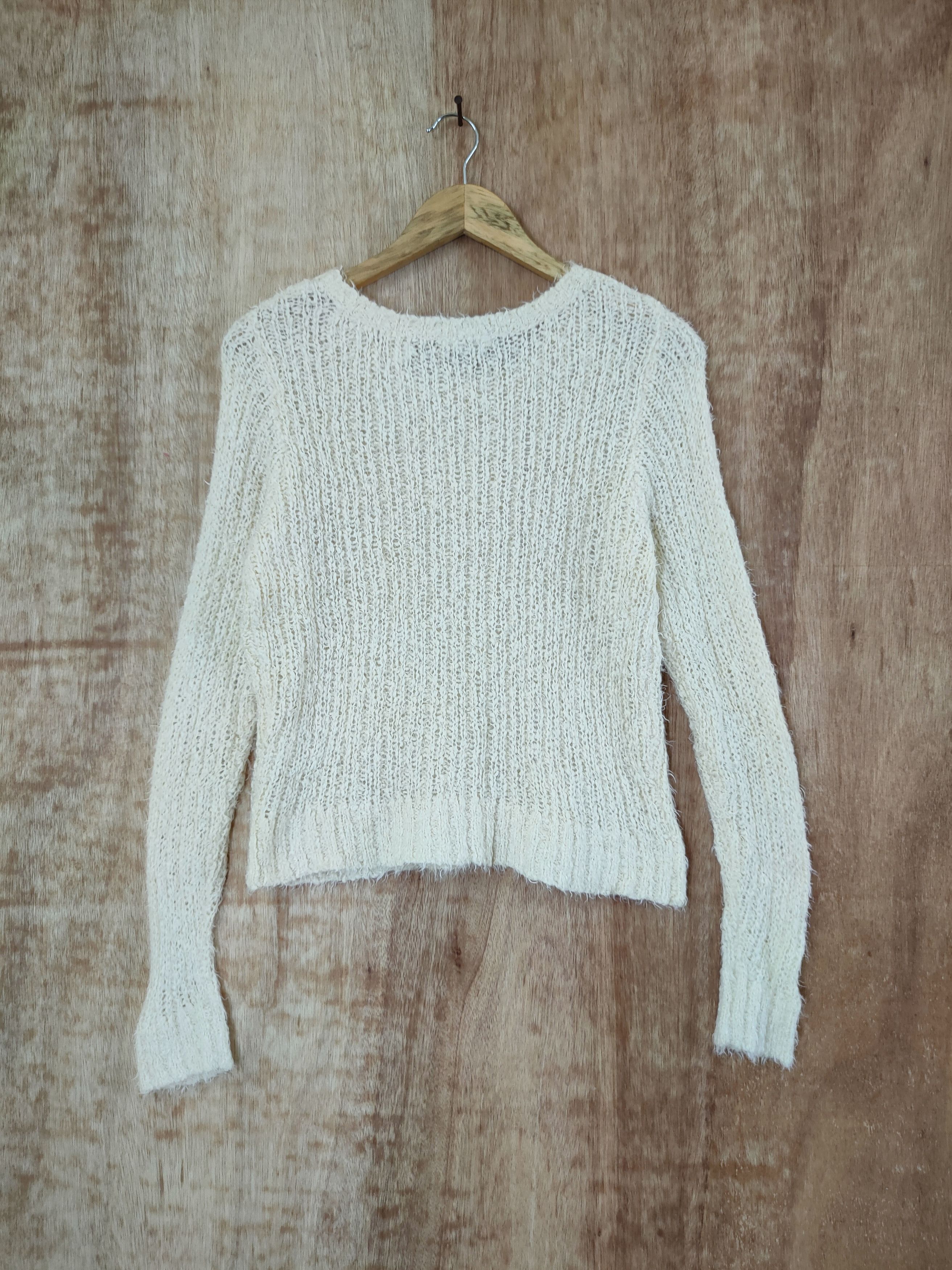 Homespun Knitwear × Japanese Brand Vis mohair japan cream crop top knitwear #46-539 Size M / US 6-8 / IT 42-44 - 8 Thumbnail