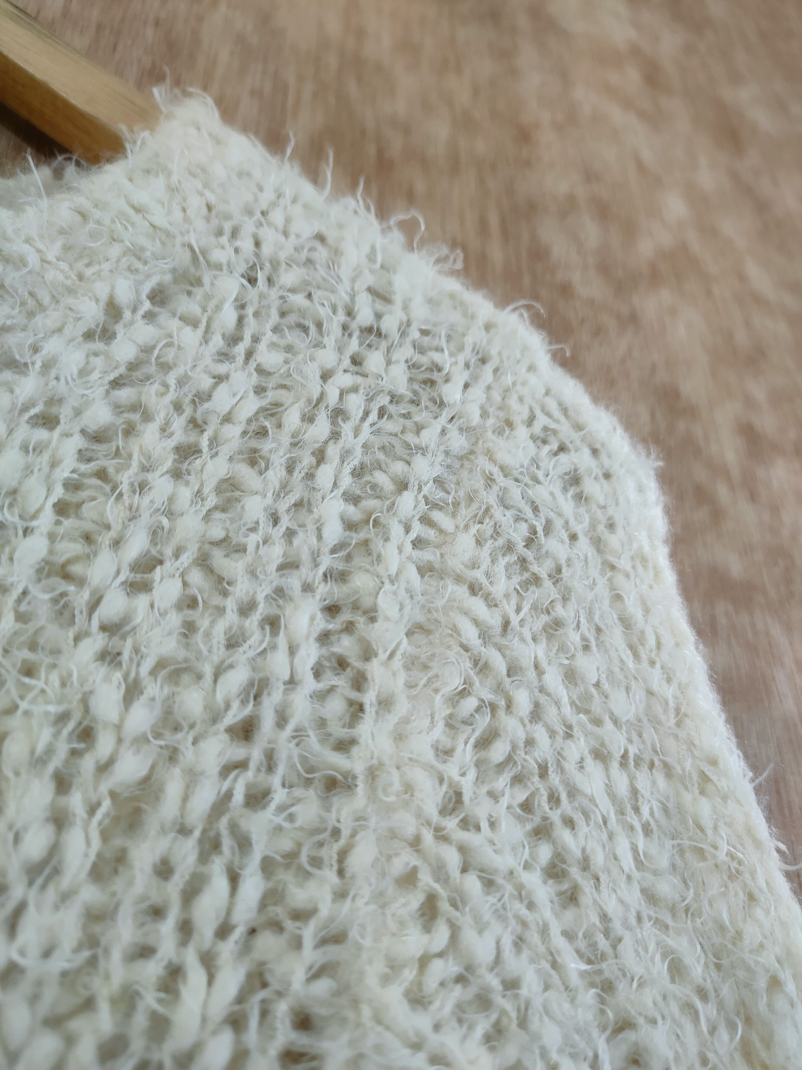 Homespun Knitwear × Japanese Brand Vis mohair japan cream crop top knitwear #46-539 Size M / US 6-8 / IT 42-44 - 5 Thumbnail