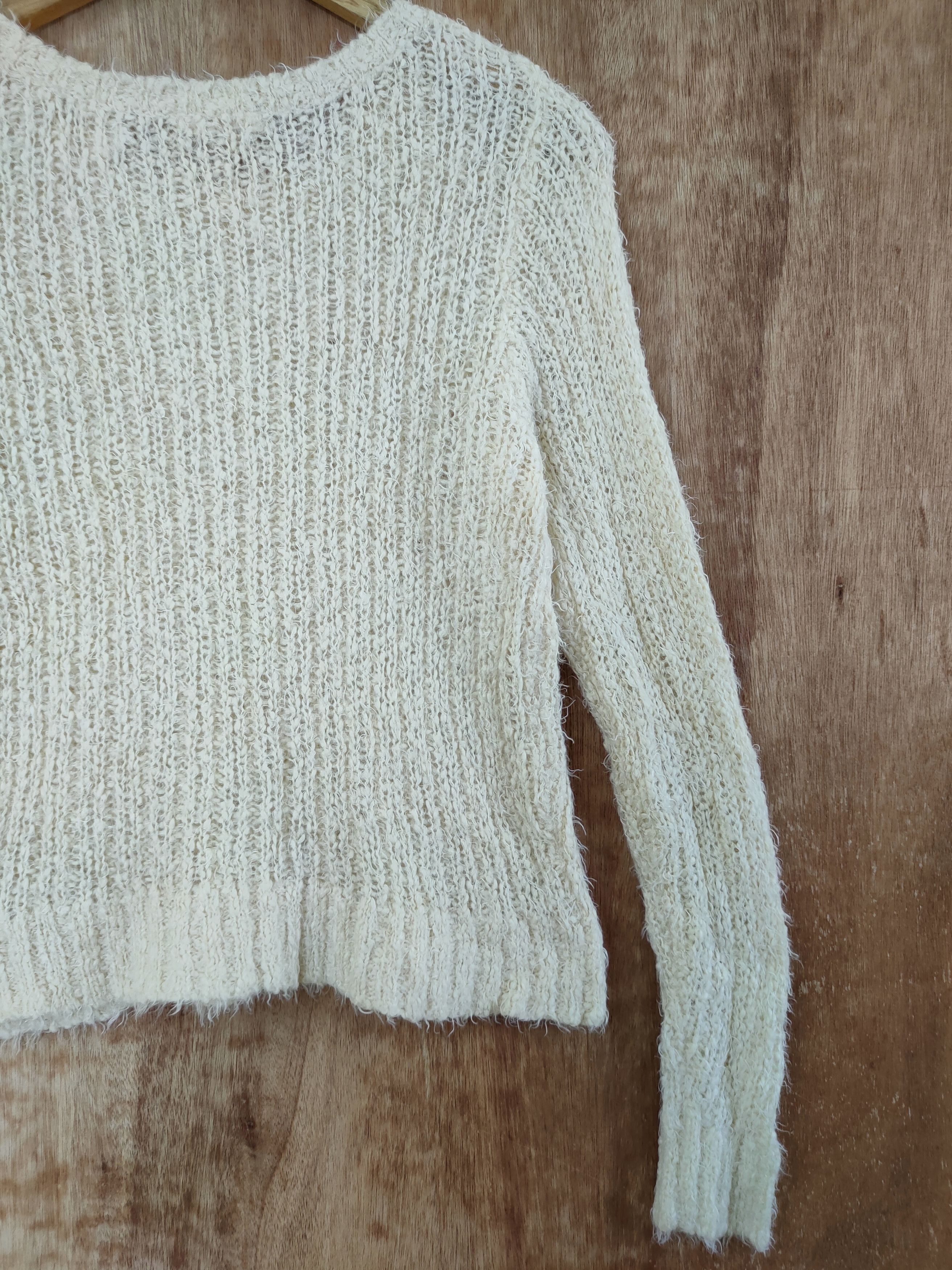 Homespun Knitwear × Japanese Brand Vis mohair japan cream crop top knitwear #46-539 Size M / US 6-8 / IT 42-44 - 10 Thumbnail