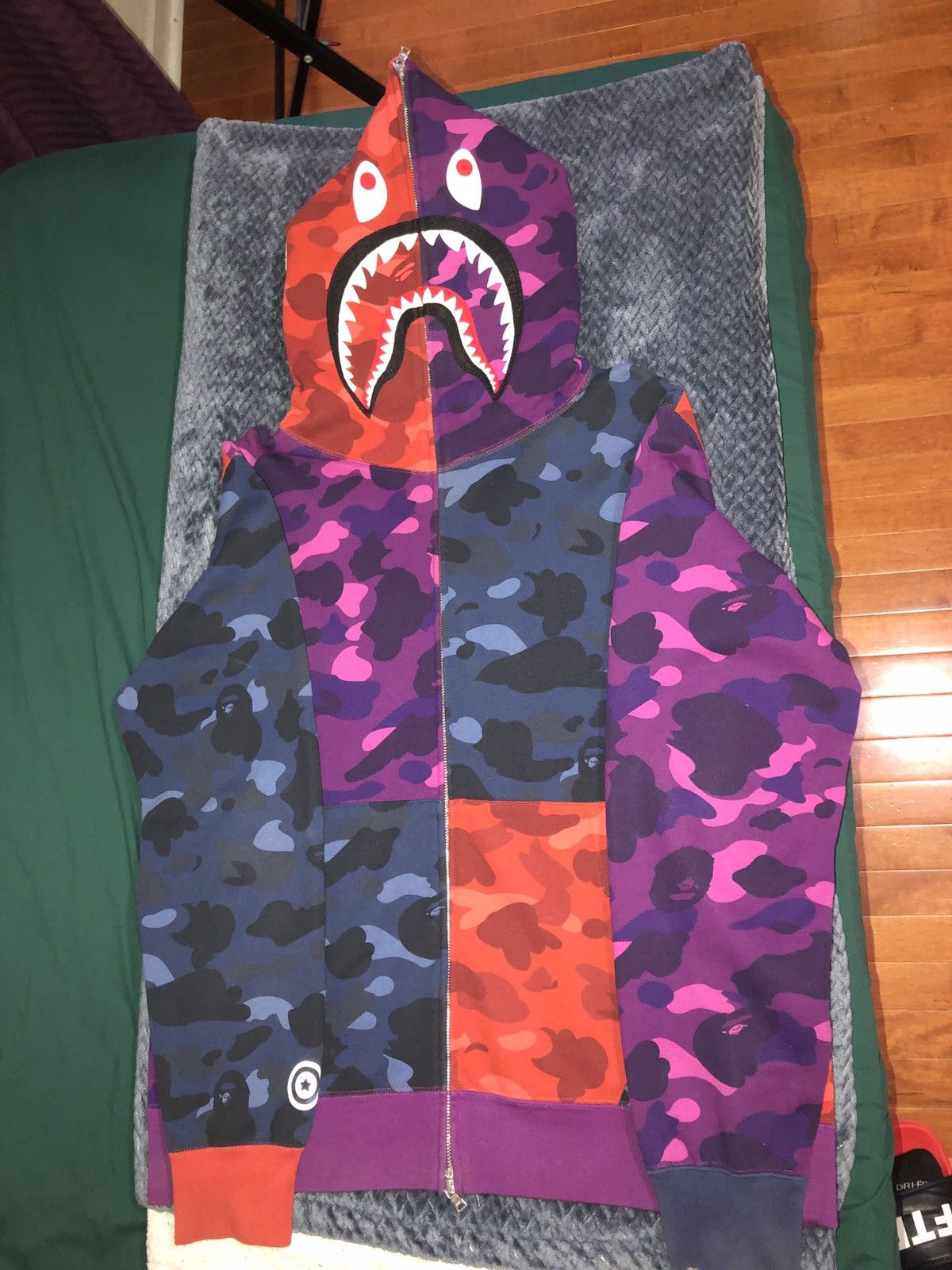 Bape Color Camo Crazy Shark Full Zip Hoodie Grailed