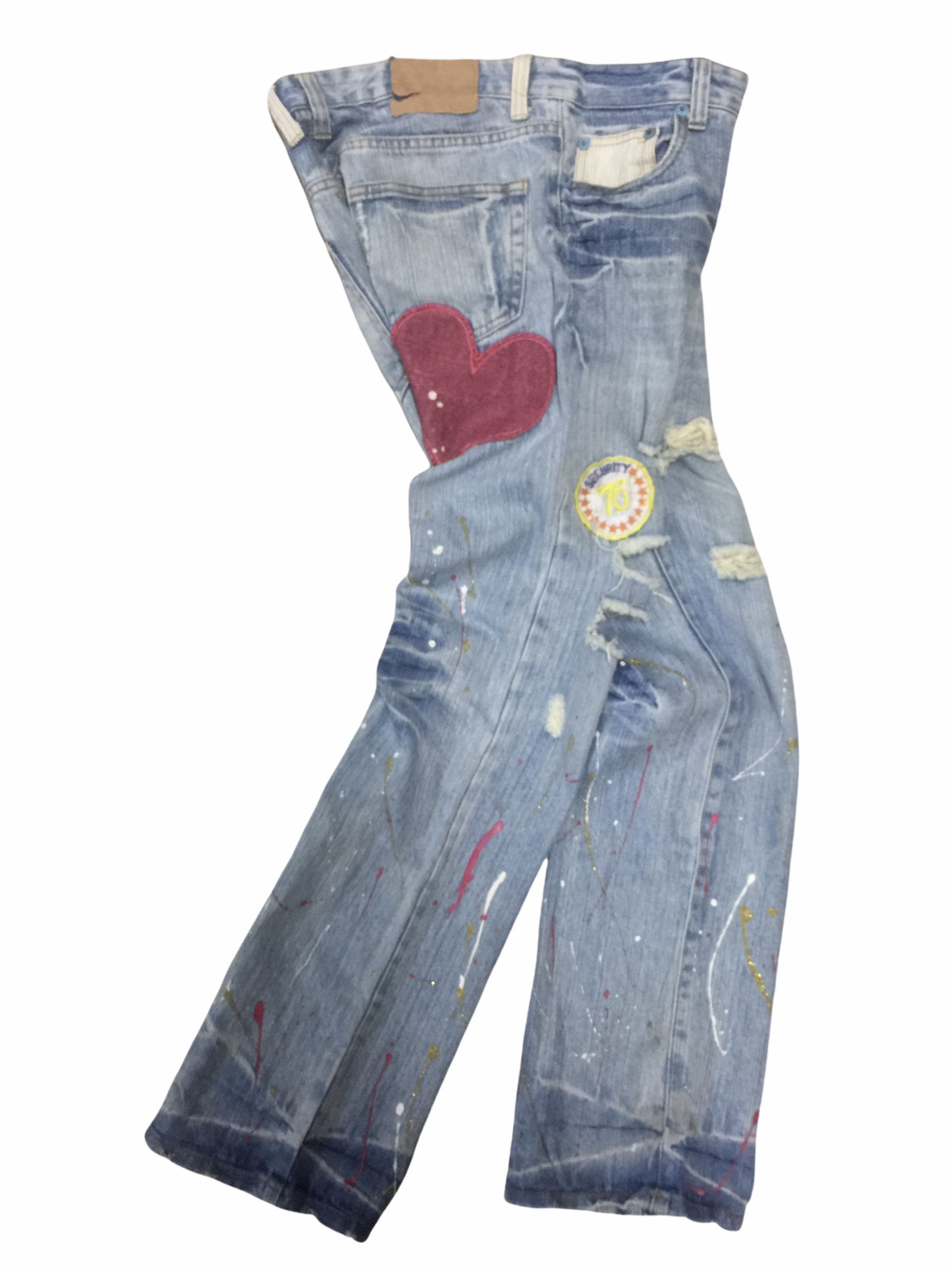 Japanese Brand Splattered And Distressed Jeans lnspired Number Nine Size US 32 / EU 48 - 13 Thumbnail