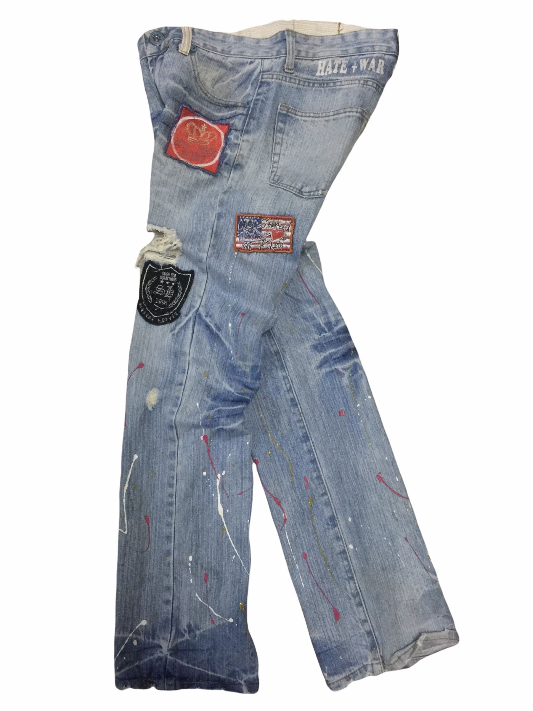 Japanese Brand Splattered And Distressed Jeans lnspired Number Nine Size US 32 / EU 48 - 12 Thumbnail