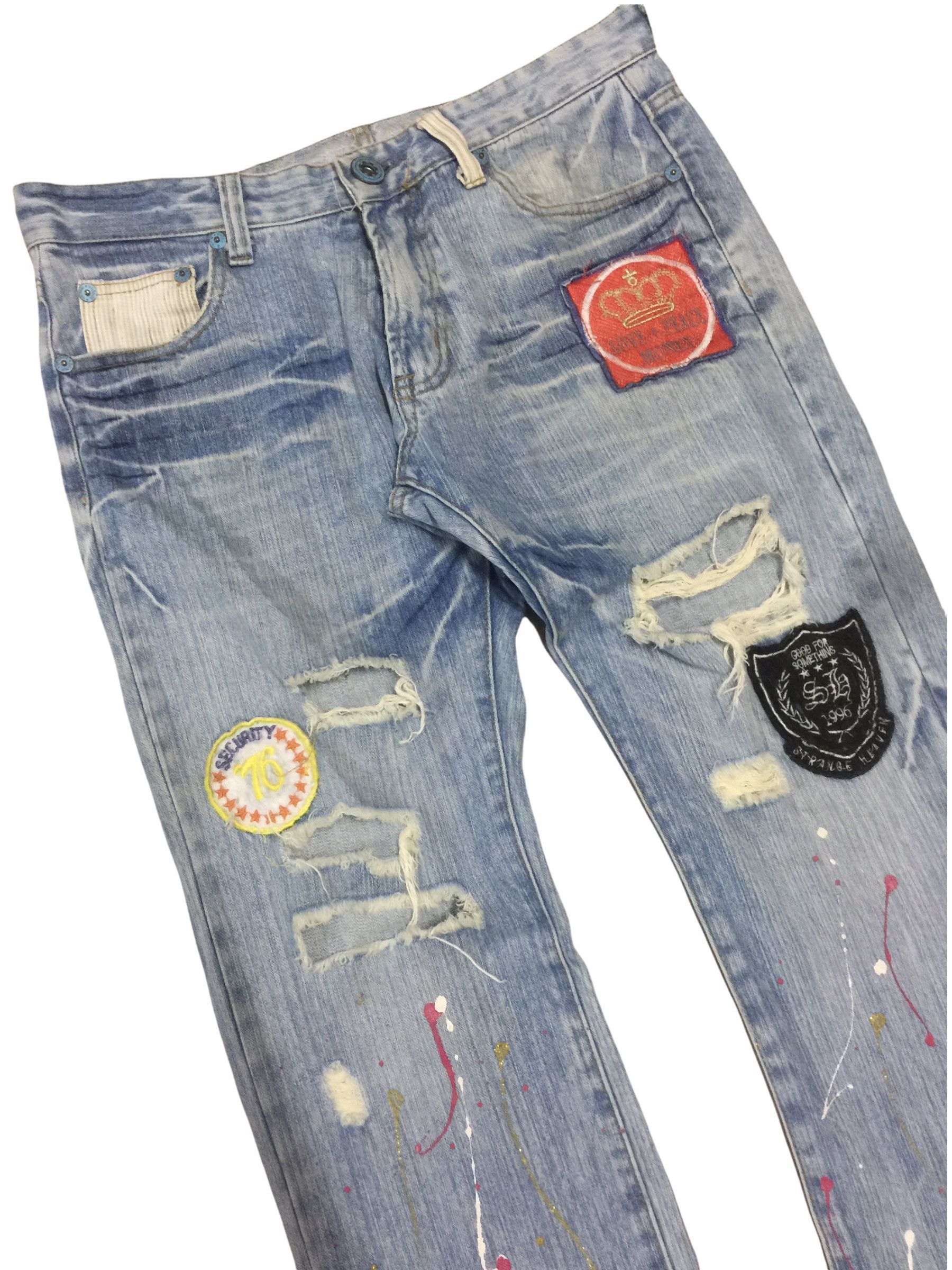 Japanese Brand Splattered And Distressed Jeans lnspired Number Nine Size US 32 / EU 48 - 3 Thumbnail