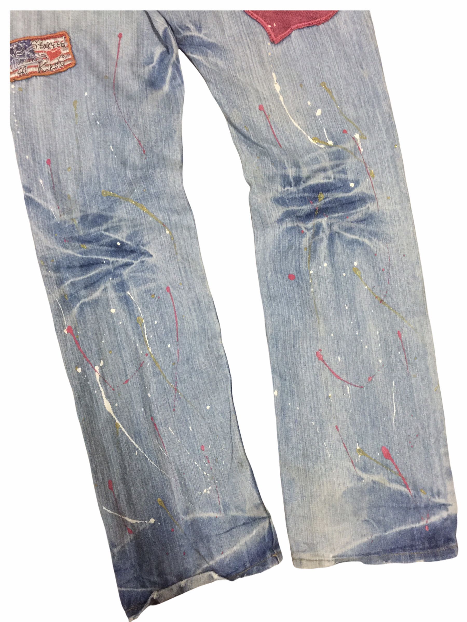 Japanese Brand Splattered And Distressed Jeans lnspired Number Nine Size US 32 / EU 48 - 8 Thumbnail