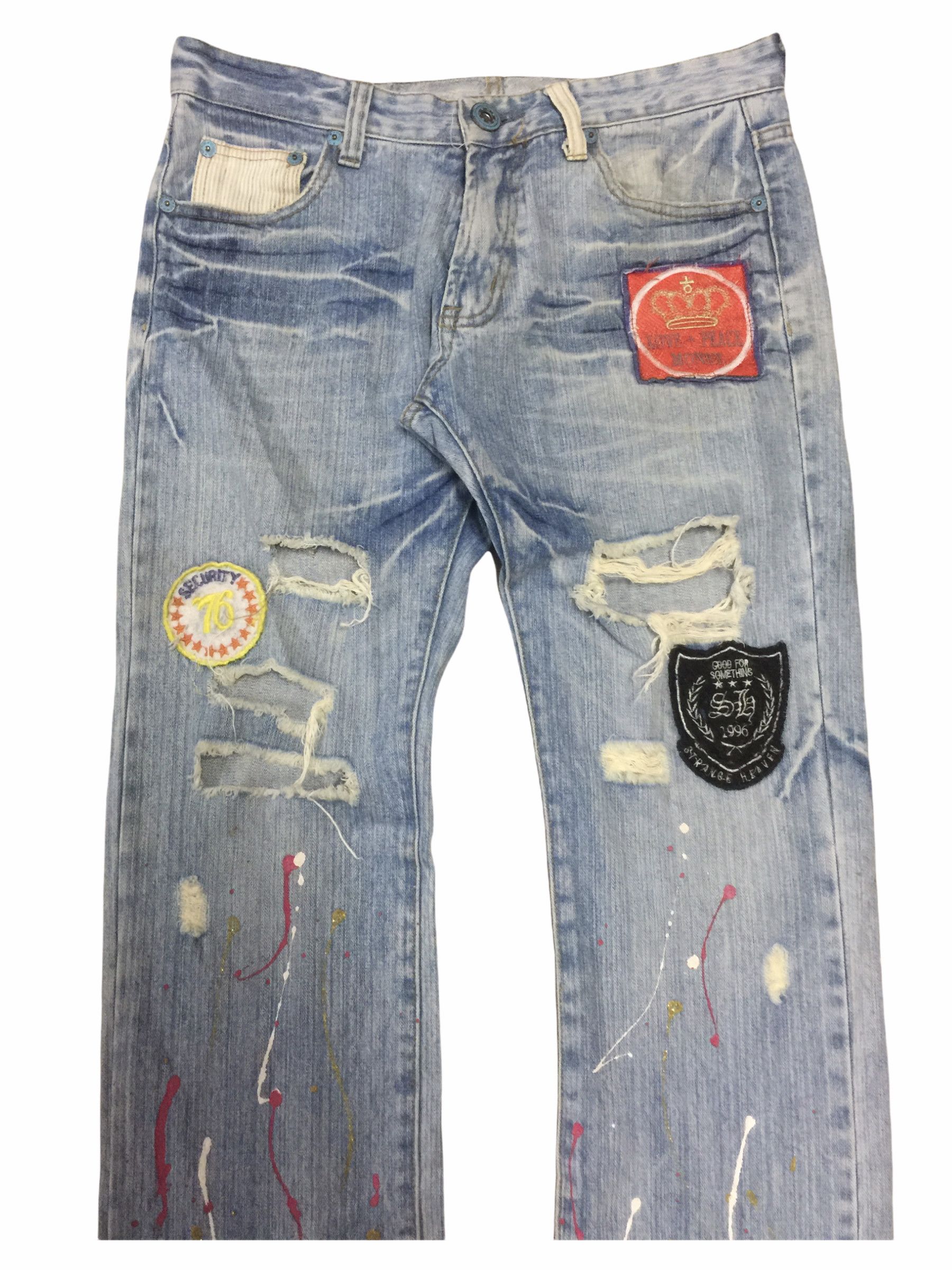 Japanese Brand Splattered And Distressed Jeans lnspired Number Nine Size US 32 / EU 48 - 5 Thumbnail