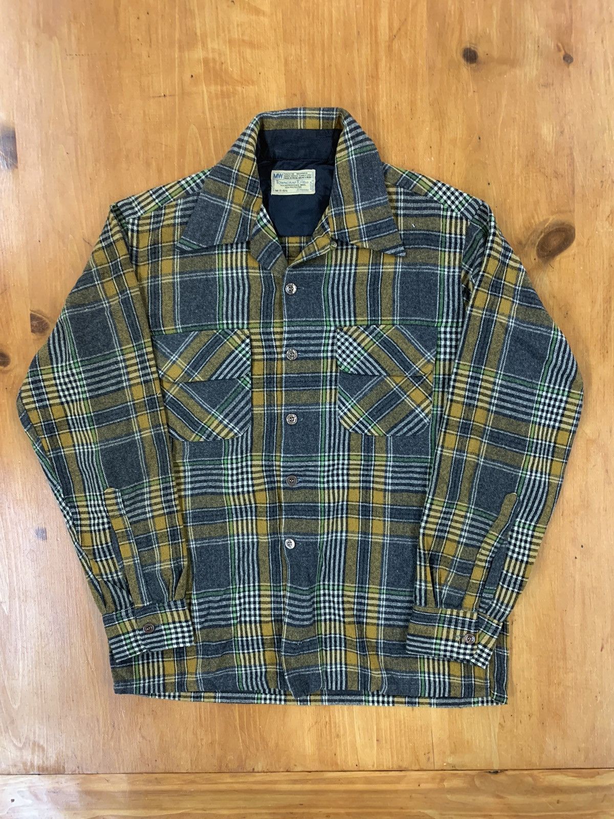 Vintage Vintage Jc Penny 80s Tan Check Flannel 