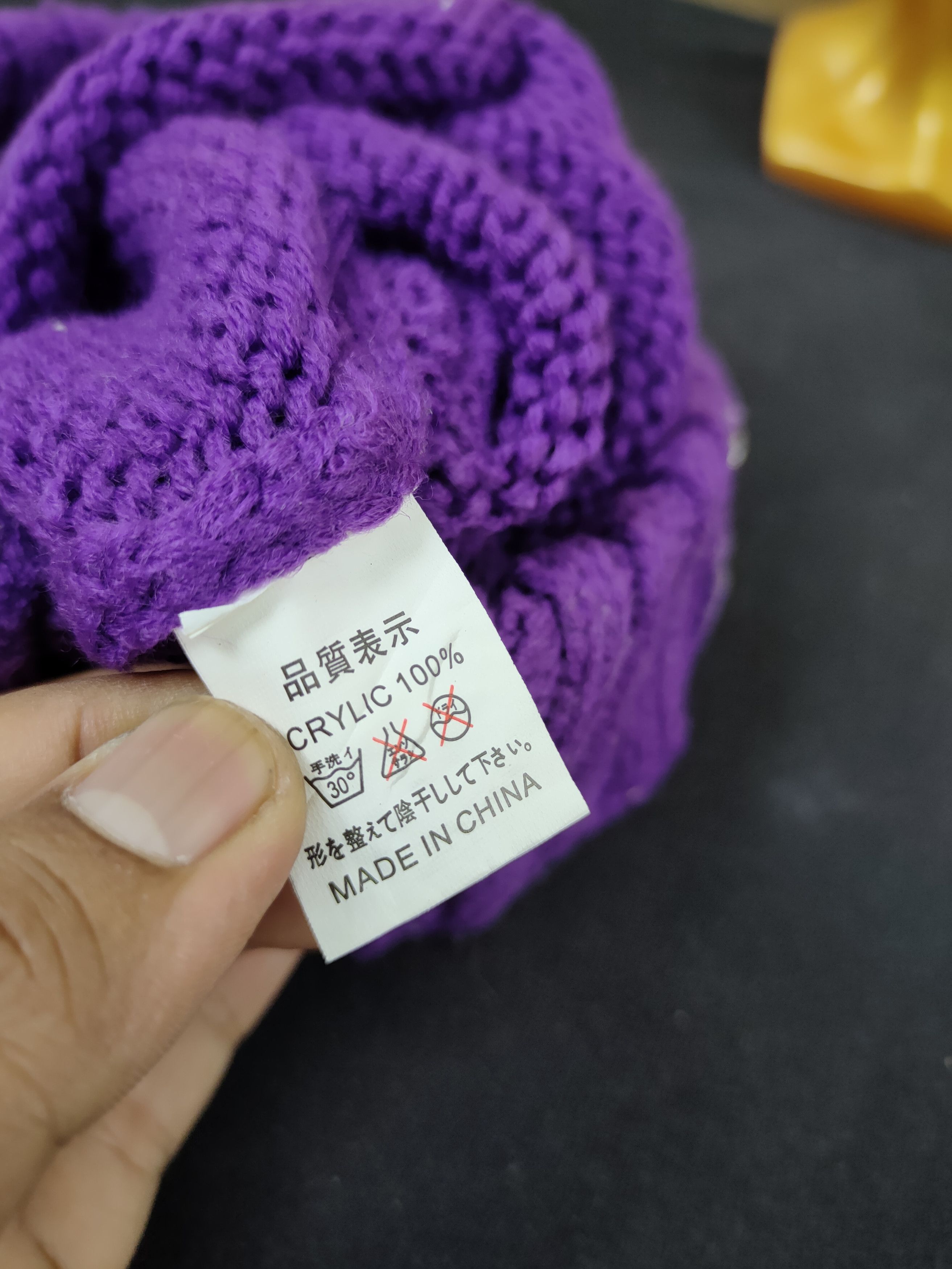 Designer × Japanese Brand Hemp diamond purple distressed beanie snowcap Size ONE SIZE - 7 Thumbnail