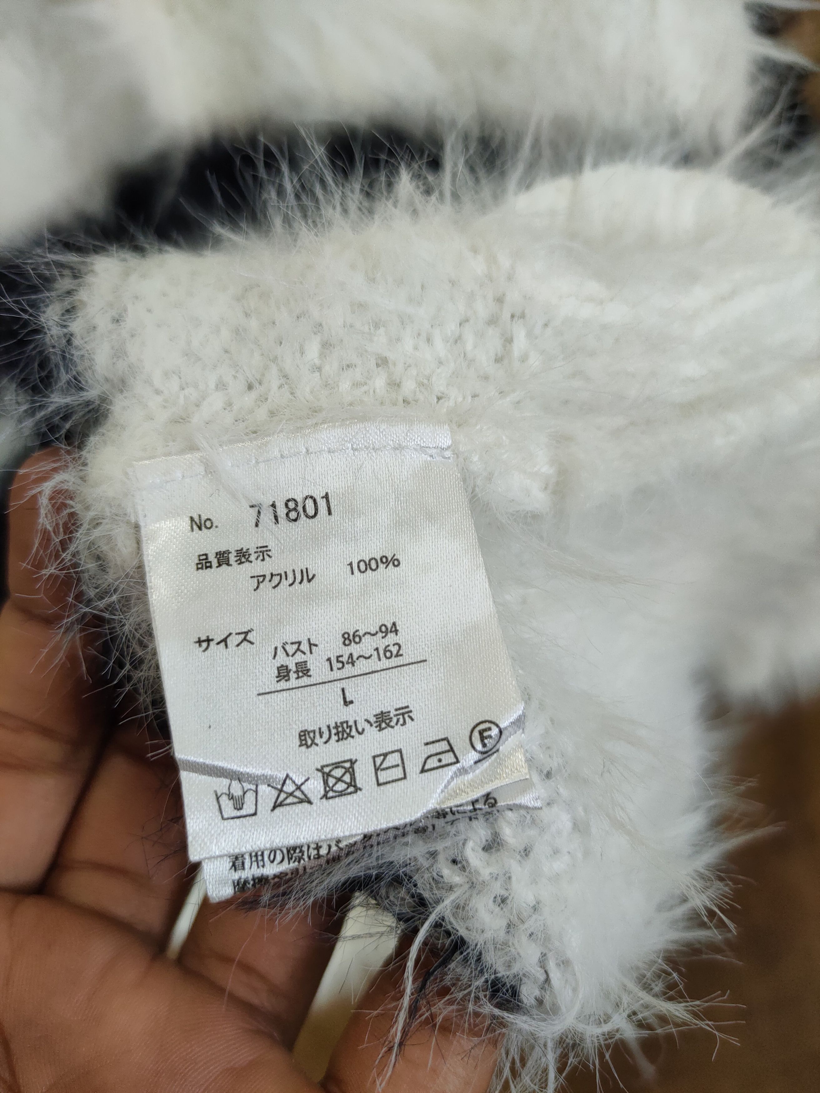 Vintage D Japan Stripe mohair shag shaggy soft fur knitwear #46-1017 Size M / US 6-8 / IT 42-44 - 8 Thumbnail