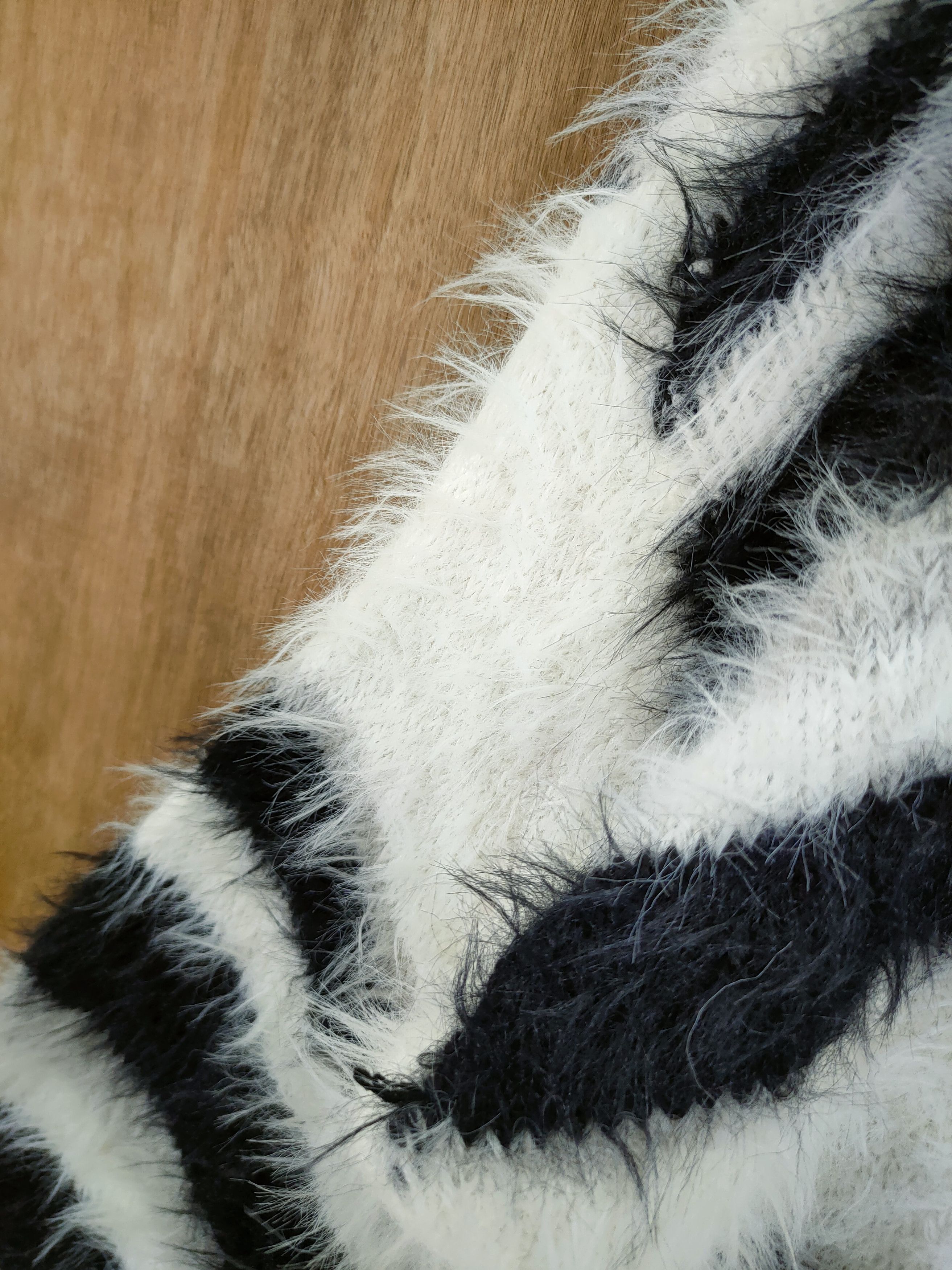 Vintage D Japan Stripe mohair shag shaggy soft fur knitwear #46-1017 Size M / US 6-8 / IT 42-44 - 5 Thumbnail