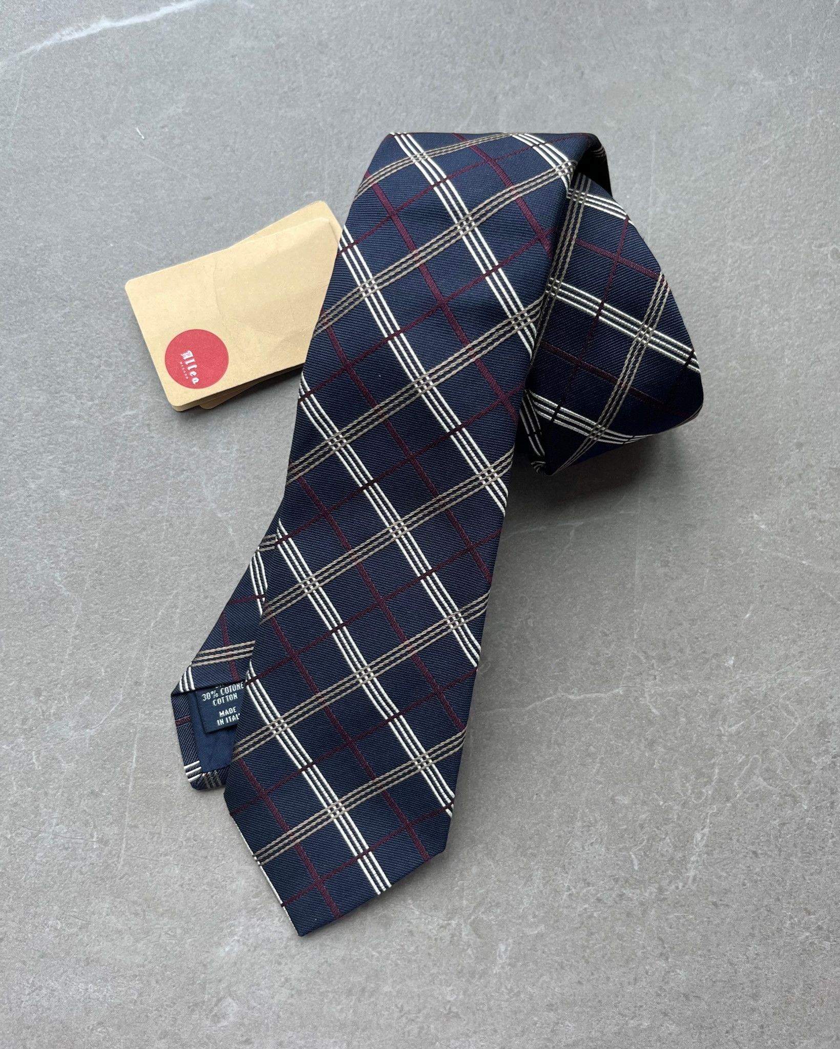 Altea Altea Milano Italy Made Mens Checker Ivy League Neck Tie Size ONE SIZE - 2 Thumbnail