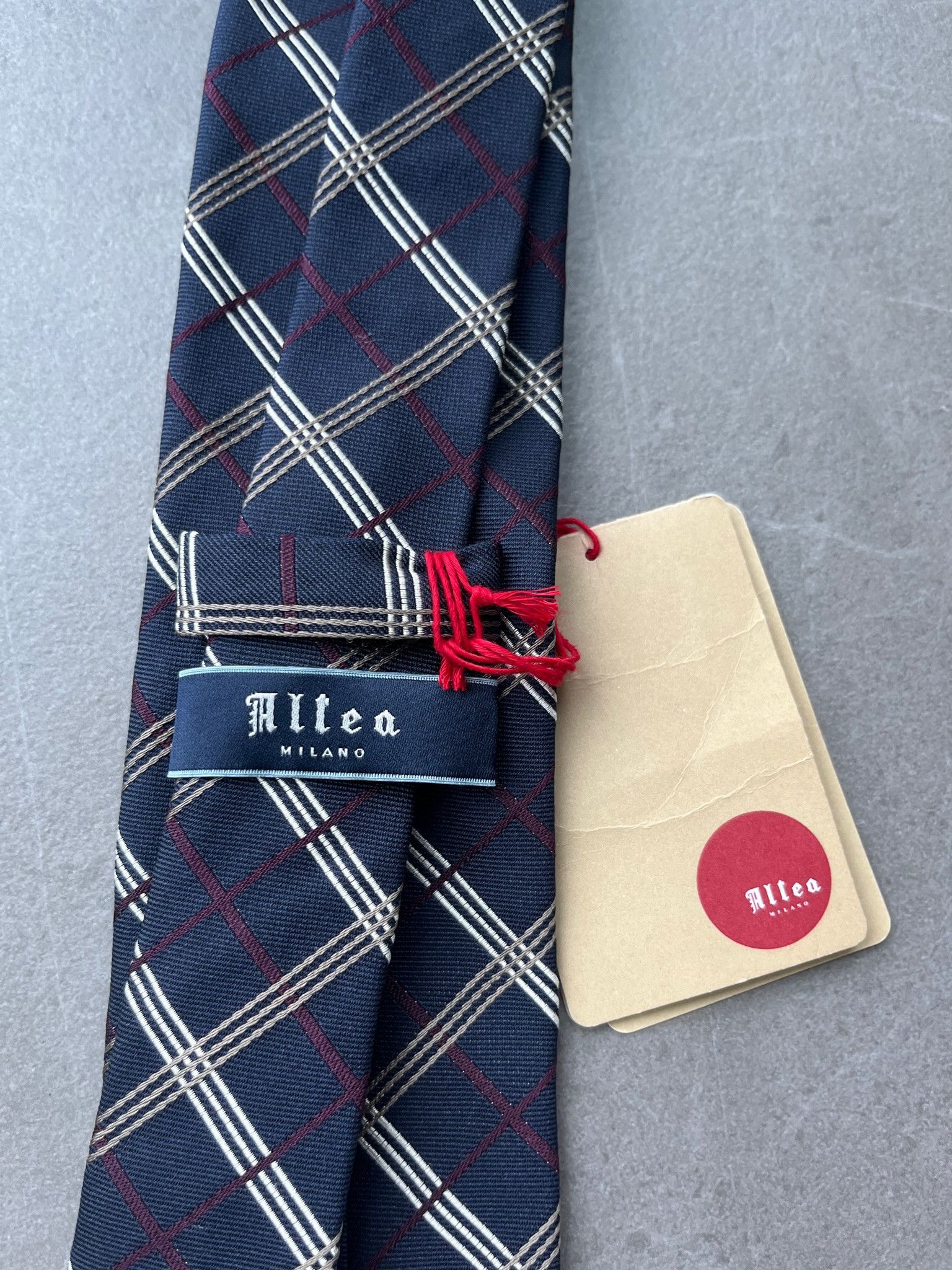 Altea Altea Milano Italy Made Mens Checker Ivy League Neck Tie Size ONE SIZE - 4 Thumbnail